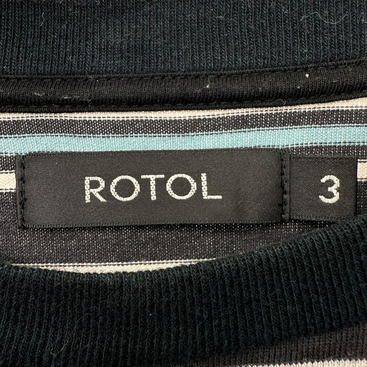 ROTOL(ロトル) 24SS WIDE TWIST LONG SLEEVE TEE BORDER ワイド ツイスト 長袖 Tシャツ ボーダー R24SCHD22NGT 3 ブラック×ブルー