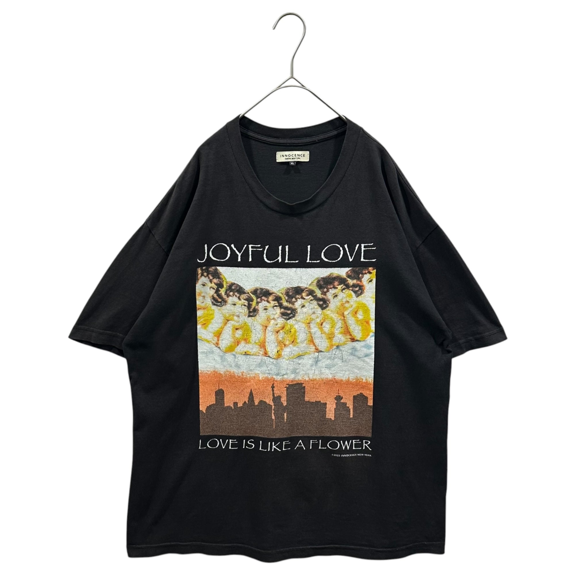 INNOCENCE(イノセンス) 2022SS ”JOYFUL LOVE” Tee ヴィンテージ加工 Tシャツ XL ブラック