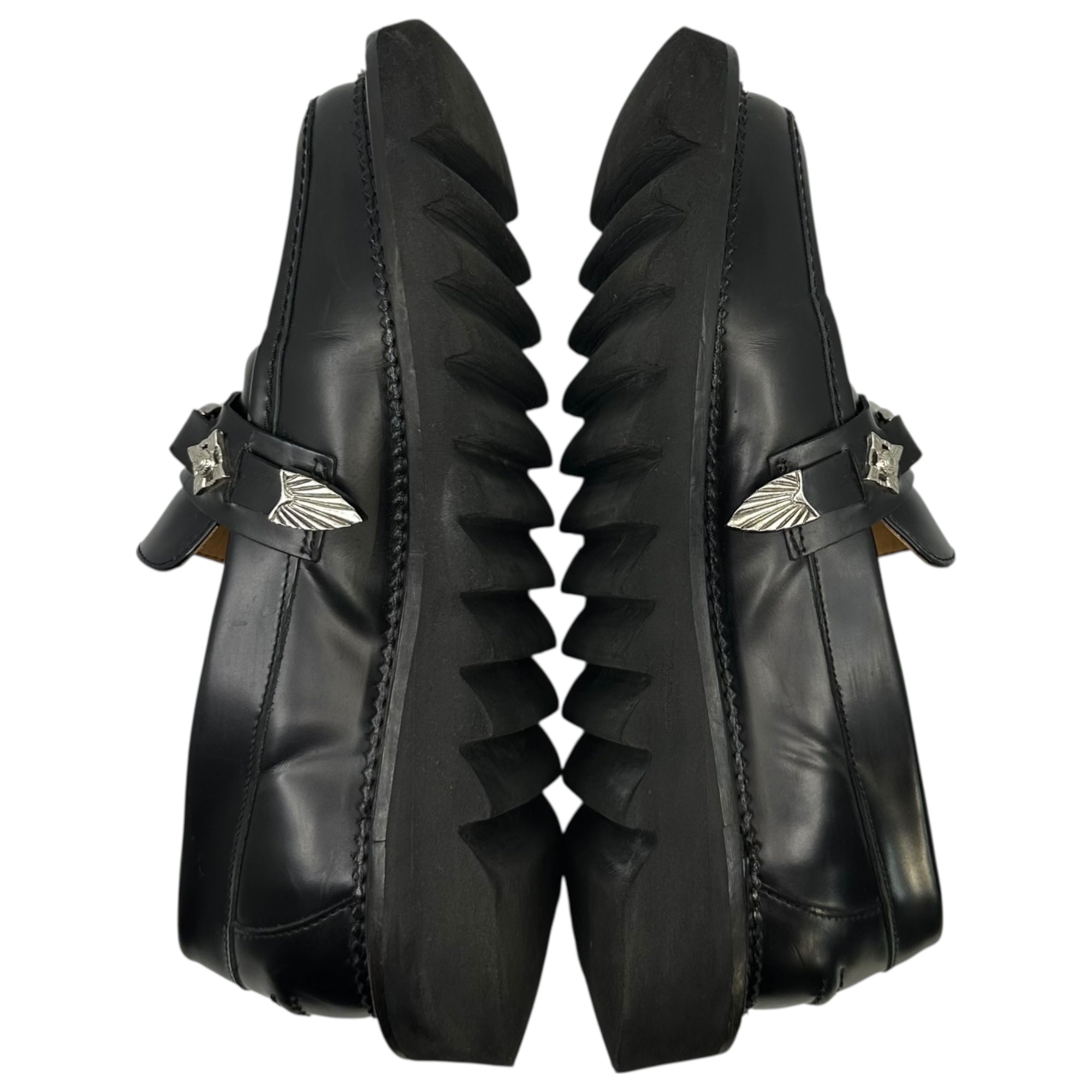 TOGA PULLA(トーガプルラ) Shark Sole Metal Bit Leather Loafer シャークソール メタルビット レザー ローファー AJ1243 40(25.0cm程度) ブラック×シルバー レディースモデル メンズ着用可能サイズ