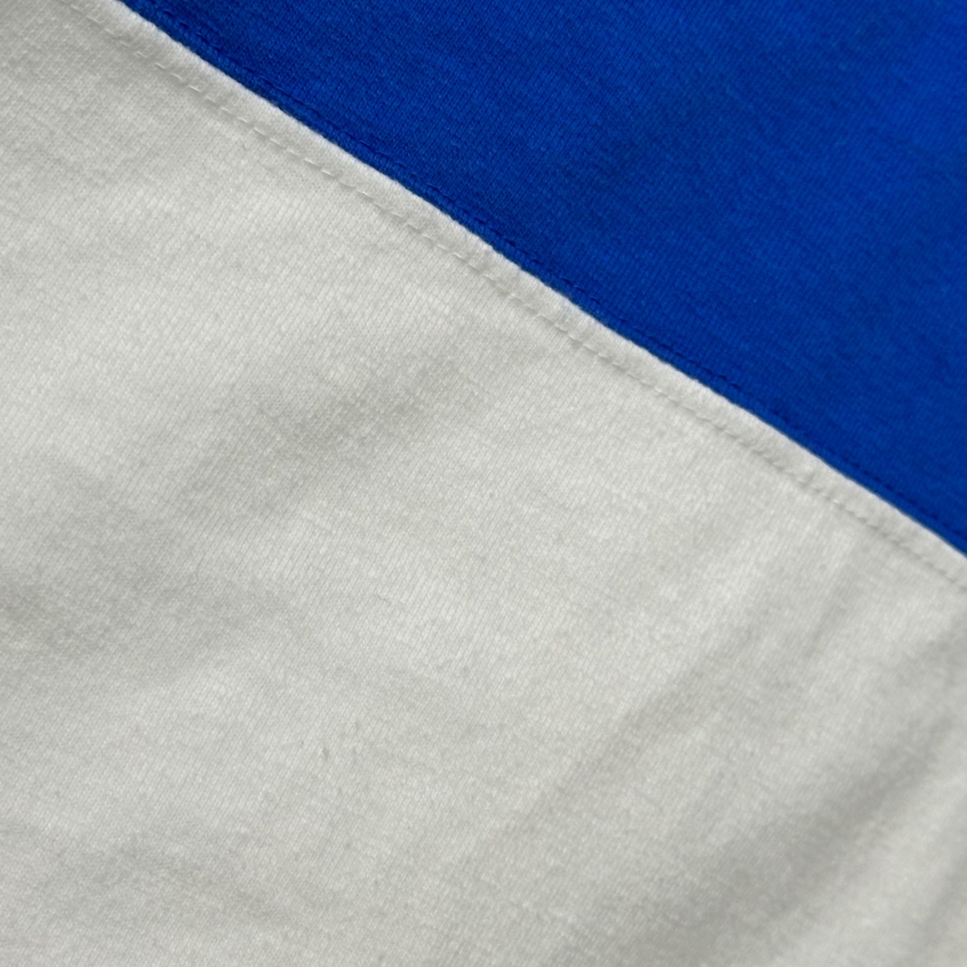 GOODENOUGH(グッドイナフ) 90's Line-blocked s/s T-shirt ライン 切替 半袖 Tシャツ 表記消(L程度) ホワイト×ブルー
