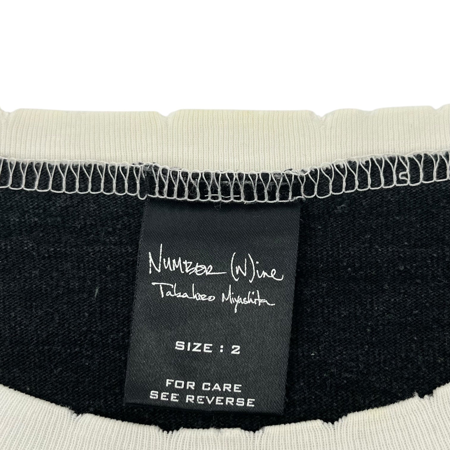 NUMBER (N)INE(ナンバーナイン) 05AW THE HIGH STREETS Fender Logo Raglan Damaged Cut and Sewn 【ハイスト期】 フェンダー ロゴ ラグラン ダメージ カットソー 2(S) ブラック×ホワイト ザハイストリーツ 宮下氏 本人期 著名人着用モデル