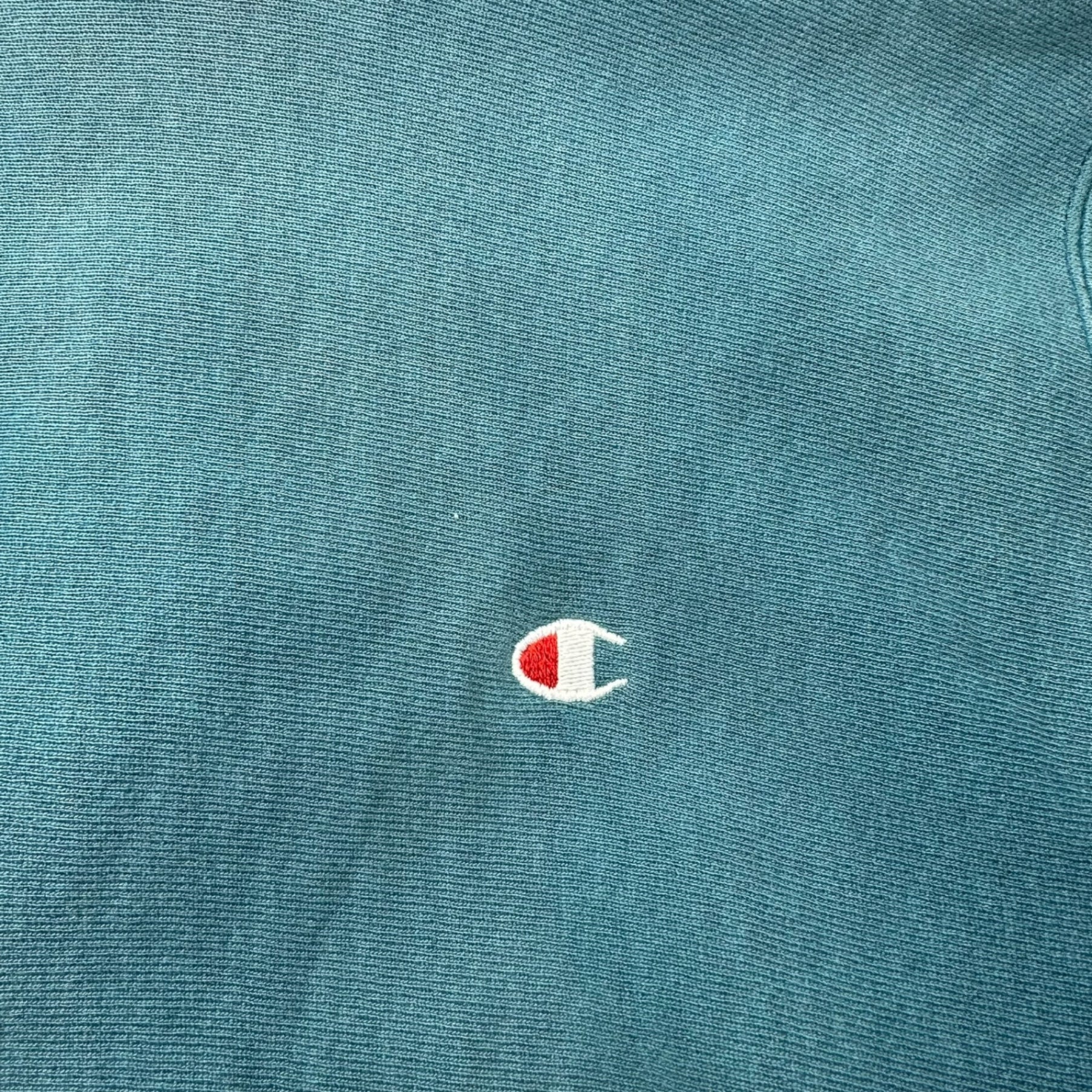 Champion(チャンピオン) 90's Reverse Weave Fade Blue Pullover Hoodie Parka 90年代 リバースウィーブ フェードブルー プルオーバー フーディー パーカー M(実寸M~L程度) フェードブルー(ターコイズに近い) ヴィンテージ