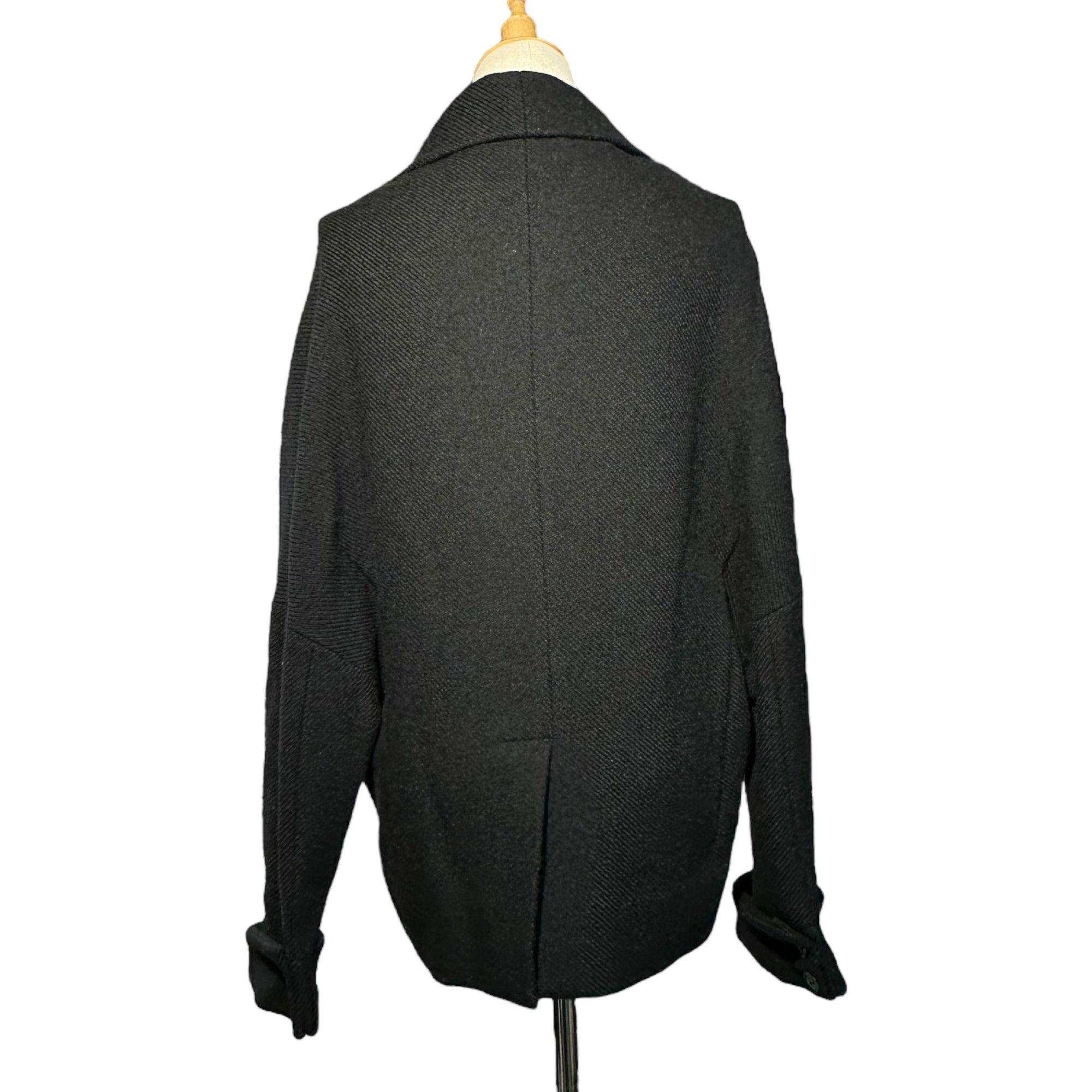 YOHJI YAMAMOTO+NOIR(ヨウジヤマモトプリュスノアール) Kimono-style L/S wool 1B jacket 着物 スタイル 長袖 ウール 1ボタン ジャケット NJ-J11-116 2(M程度) ブラック