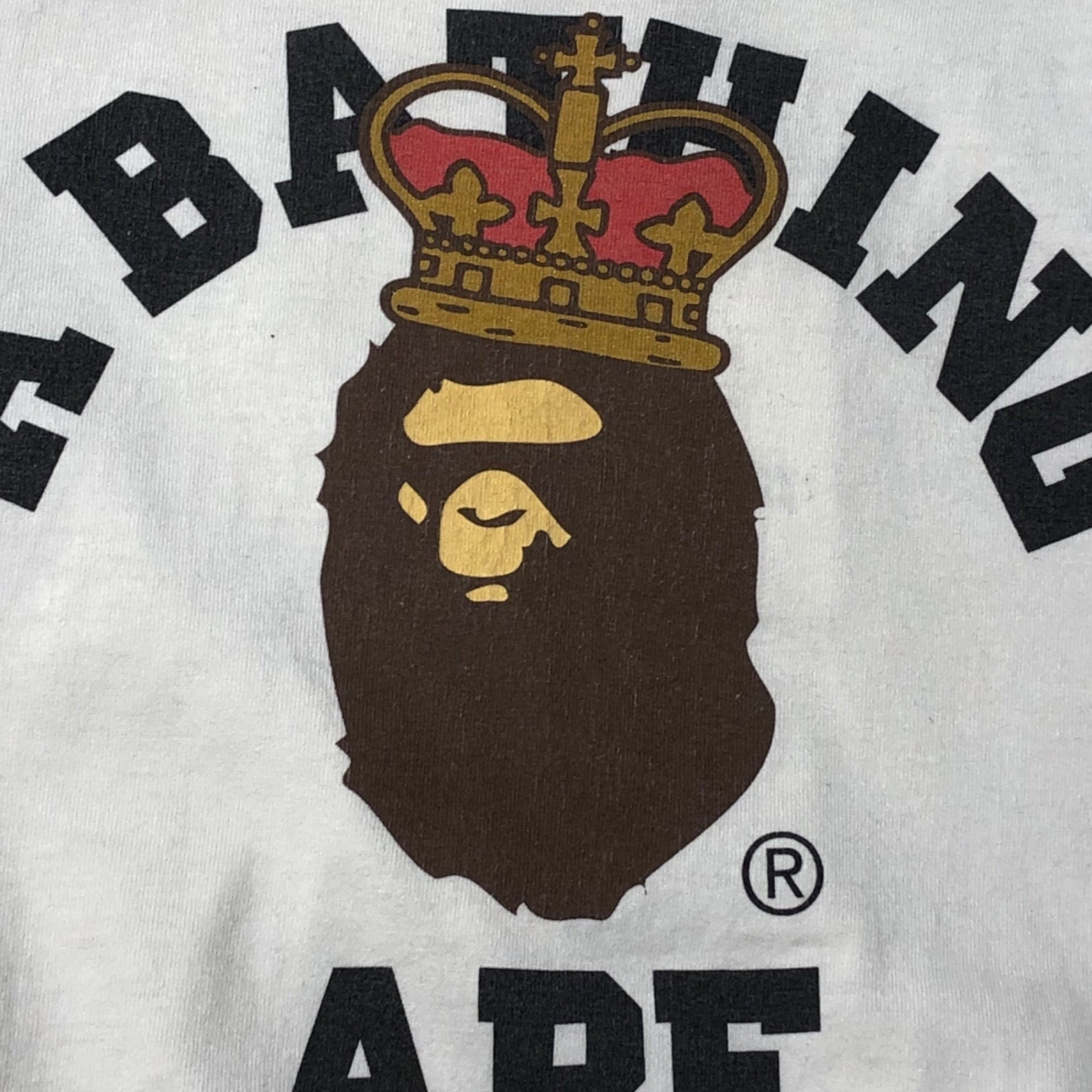 A BATHING APE(アベイシングエイプ) 09's crown monkey t-shirt 王冠 サル Tシャツ 00's L ホワイト