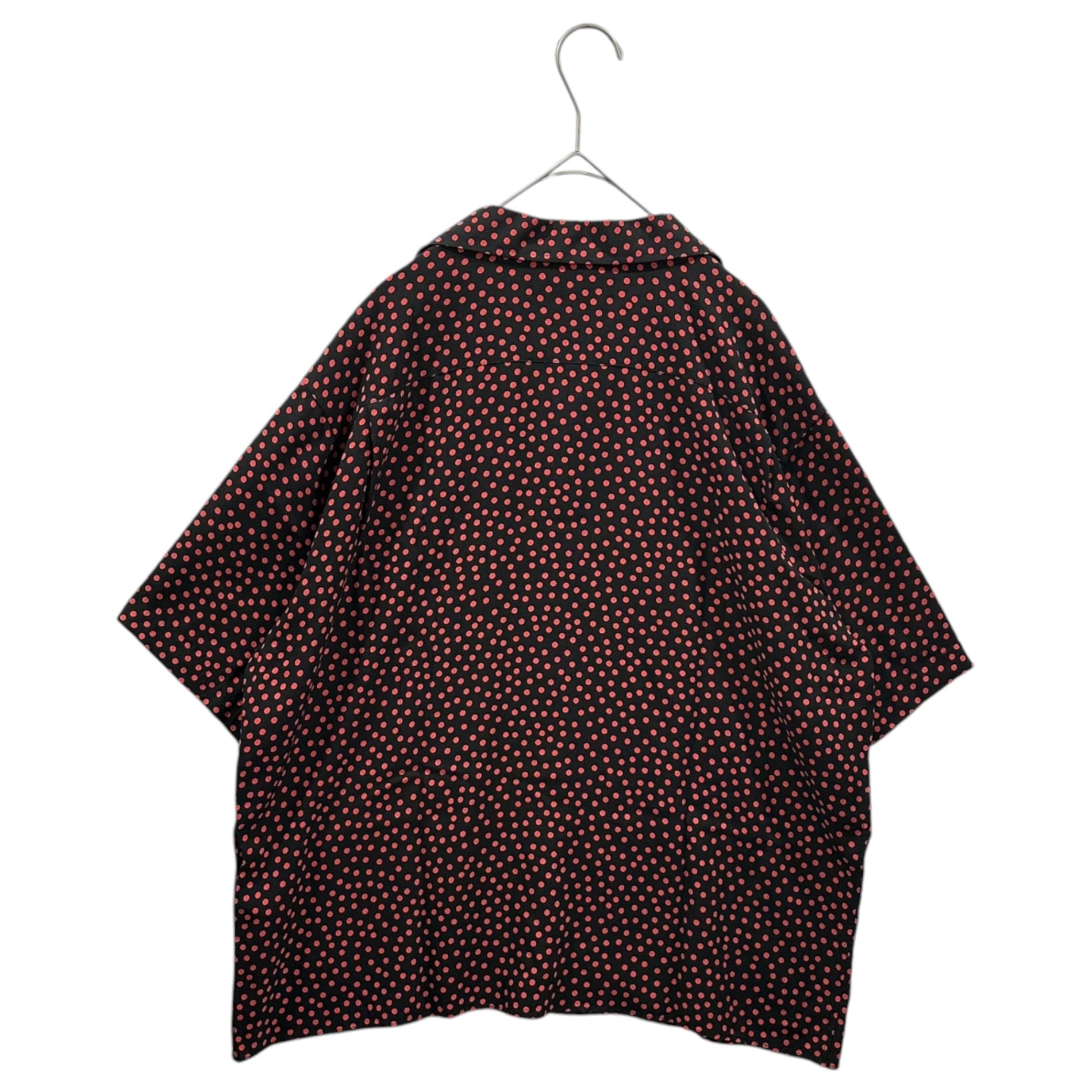 CELINE(セリーヌ) 2020SS By Hedi Slimane CLASSIC SHIRT IN DOT PRINTED VISCOSE オープンカラー ドット レーヨン 半袖 シャツ 2C036962H 40 ブラック×レッド エディ期
