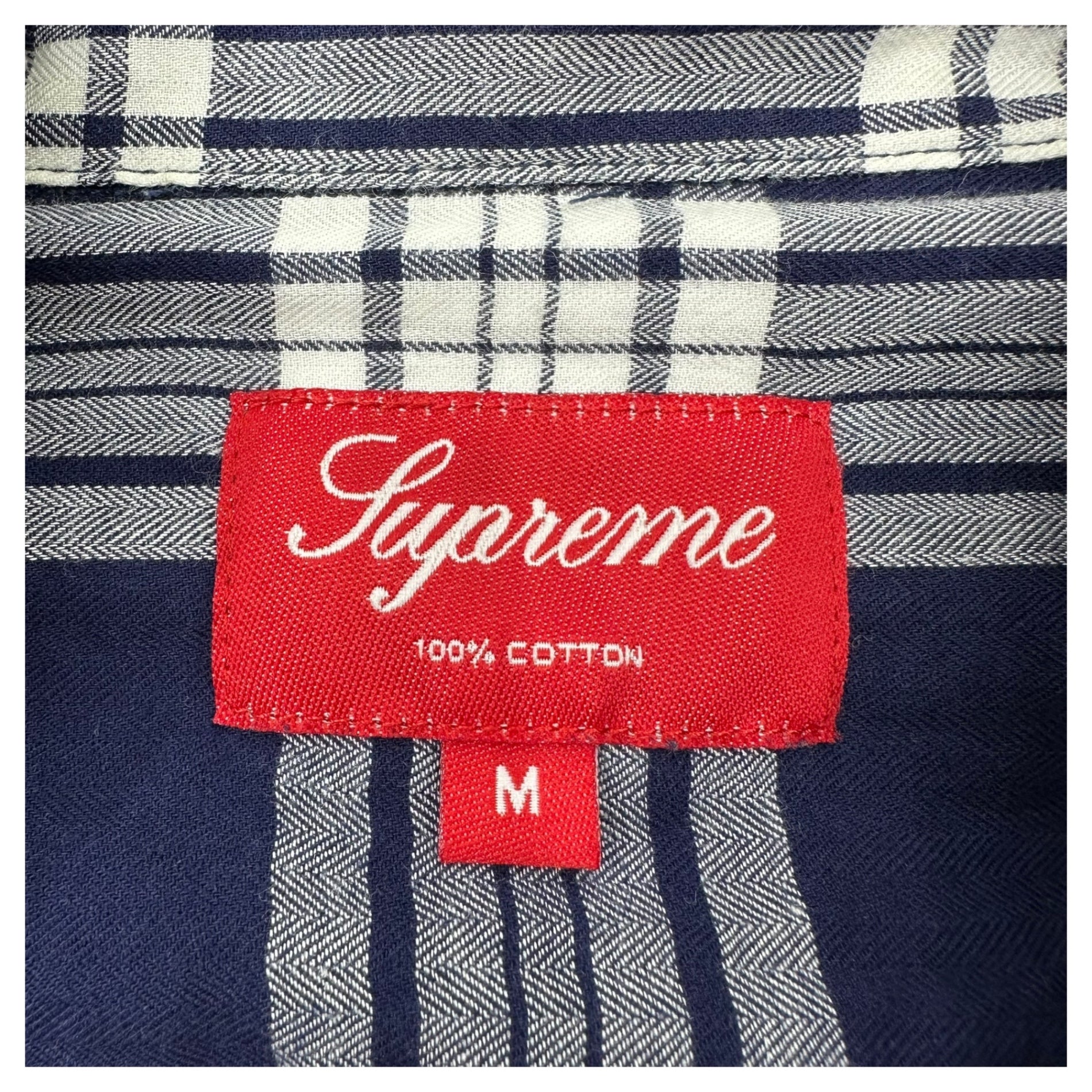 SUPREME(シュプリーム) Plaid S/S Shirt チェック 半袖 シャツ M ネイビー×ホワイト