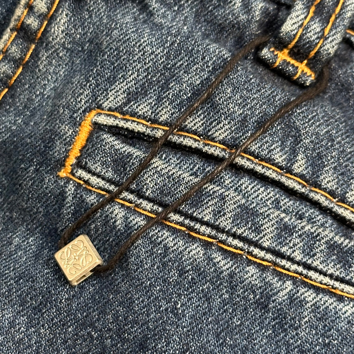 LOEWE(ロエベ) Fisherman Cotton Denim Straight Pants フィッシャーマン コットン デニム ストレート パンツ 28003861 40 インディゴ×ホワイト