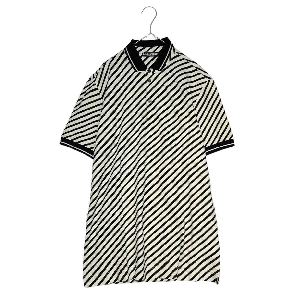 DOLCE&GABBANA(ドルチェ&ガッバーナドルガバ) Diagonal border polo 