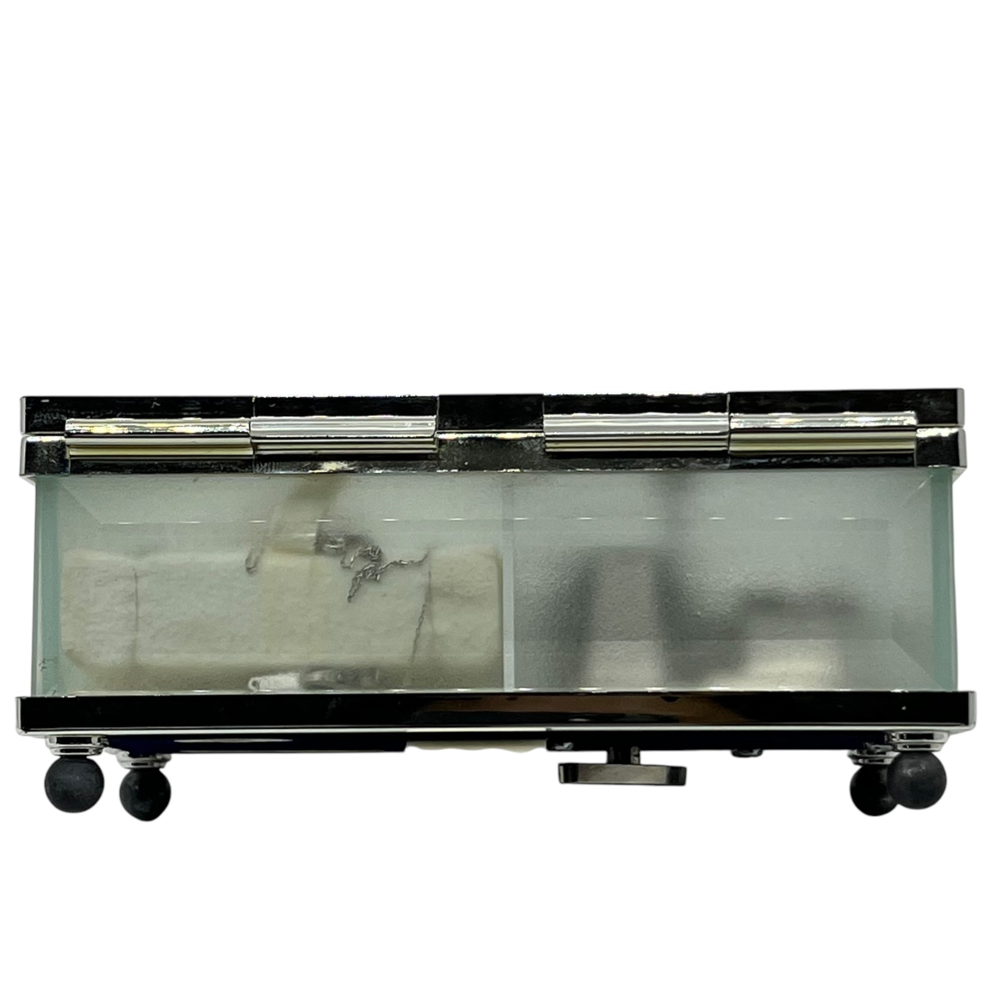 4℃(ヨンドシー) 10K チェーン ネックレス ハート ペンダント シルバー オルゴール ケース 付き