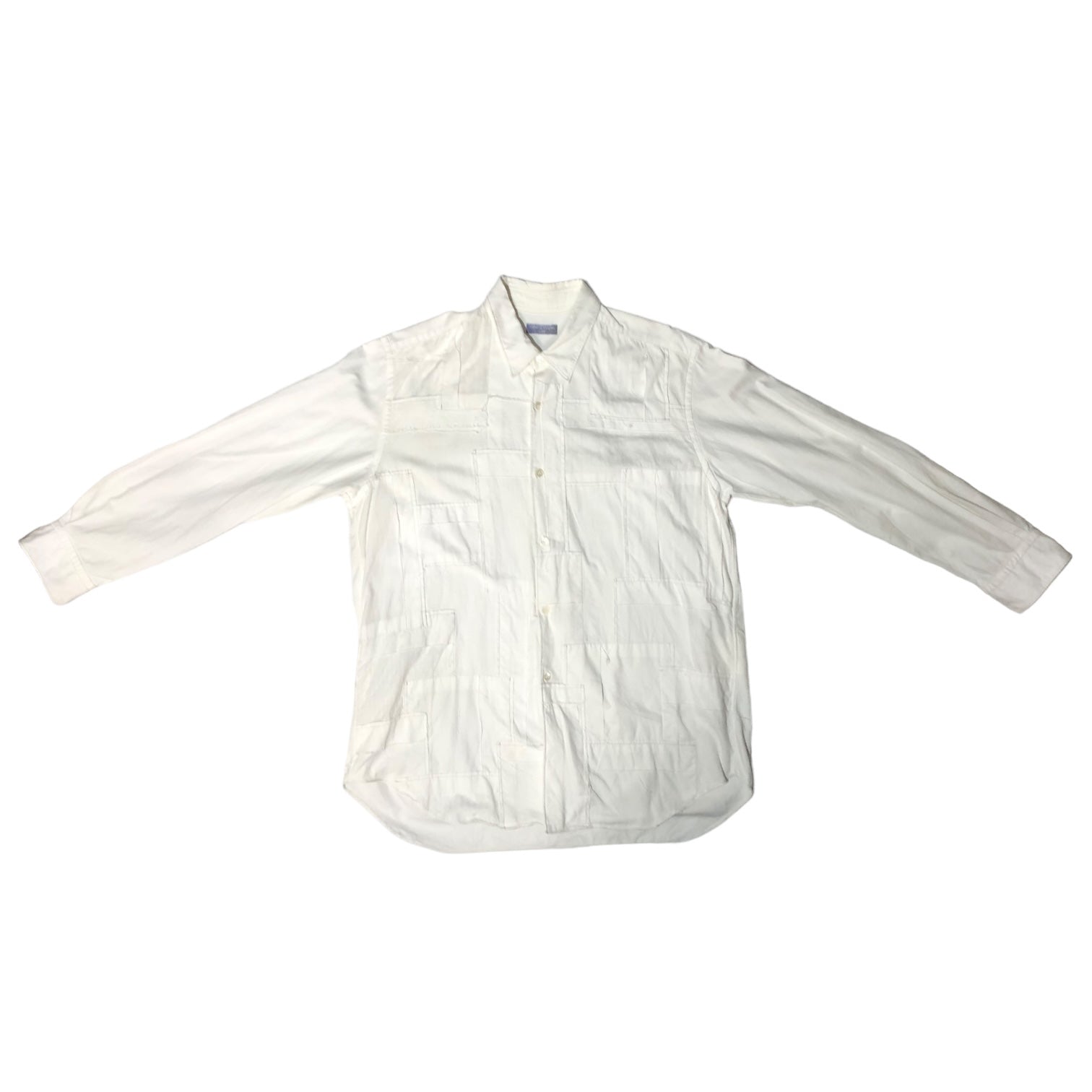 COMME des GARCONS HOMME(コムデギャルソンオム) 00's one tone patchwork shirt ワントーン パッチ ワーク シャツ 田中オム 表記消え(M程度) ホワイト 長袖