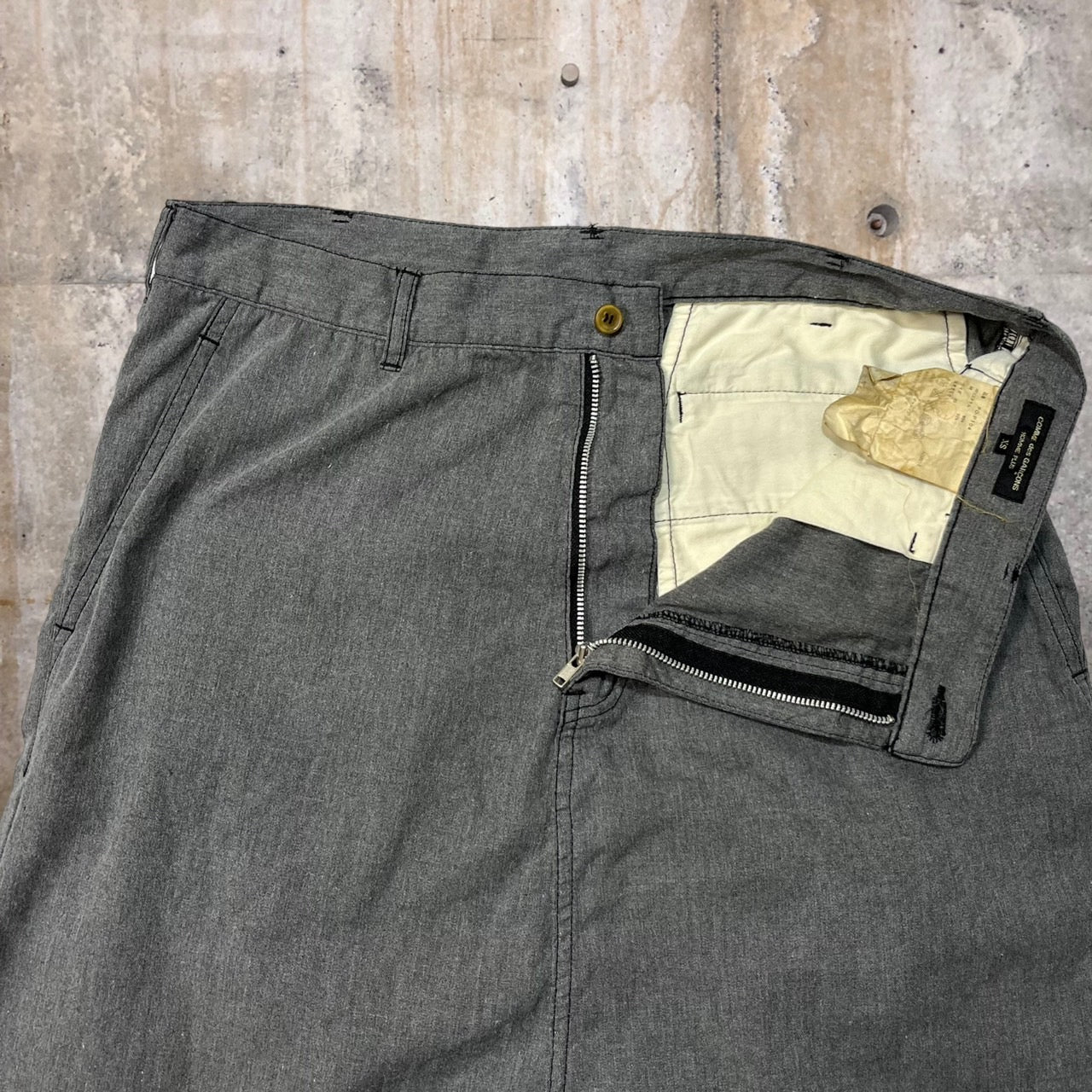 COMME des GARCONS HOMME PLUS(コムデギャルソンオムプリュス) 15SS polyester cotton product dyeing super sarouel pants/ポリエステルコットン製品染めスーパーサルエルパンツ/ペンギンパンツ PO-P104 SIZE XS グレー AD2014 平和の軍隊