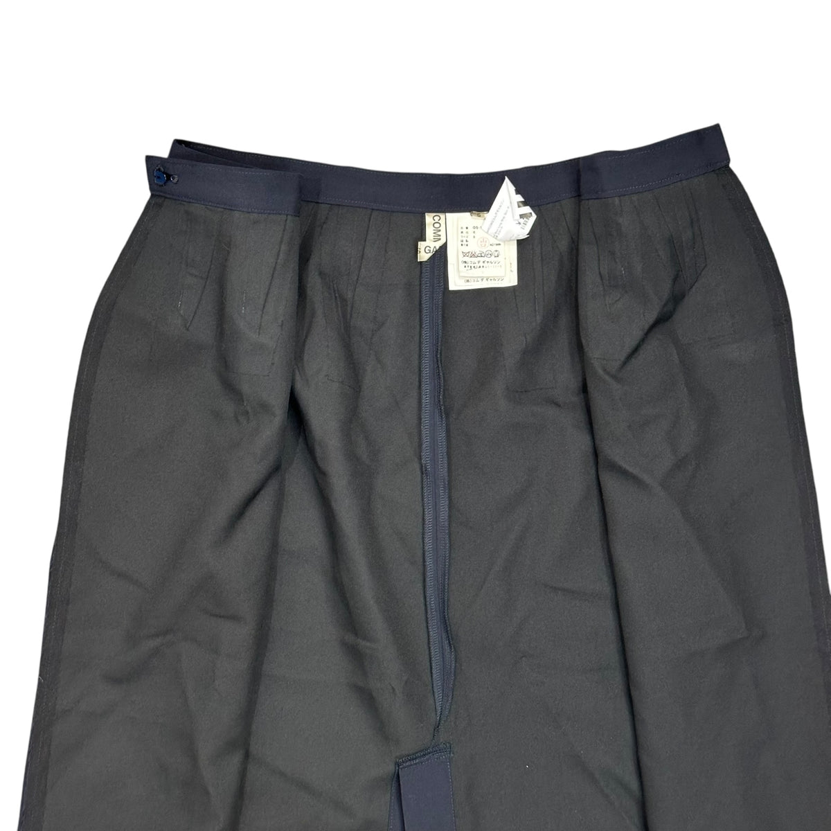 COMME des GARCONS(コムデギャルソン) 1998AW Bonded Wool Long Wrap Skirt ボンディング 加工 ウール ロング 巻き スカート GS-10026S S ダークネイビー AD1998 90s アーカイブ
