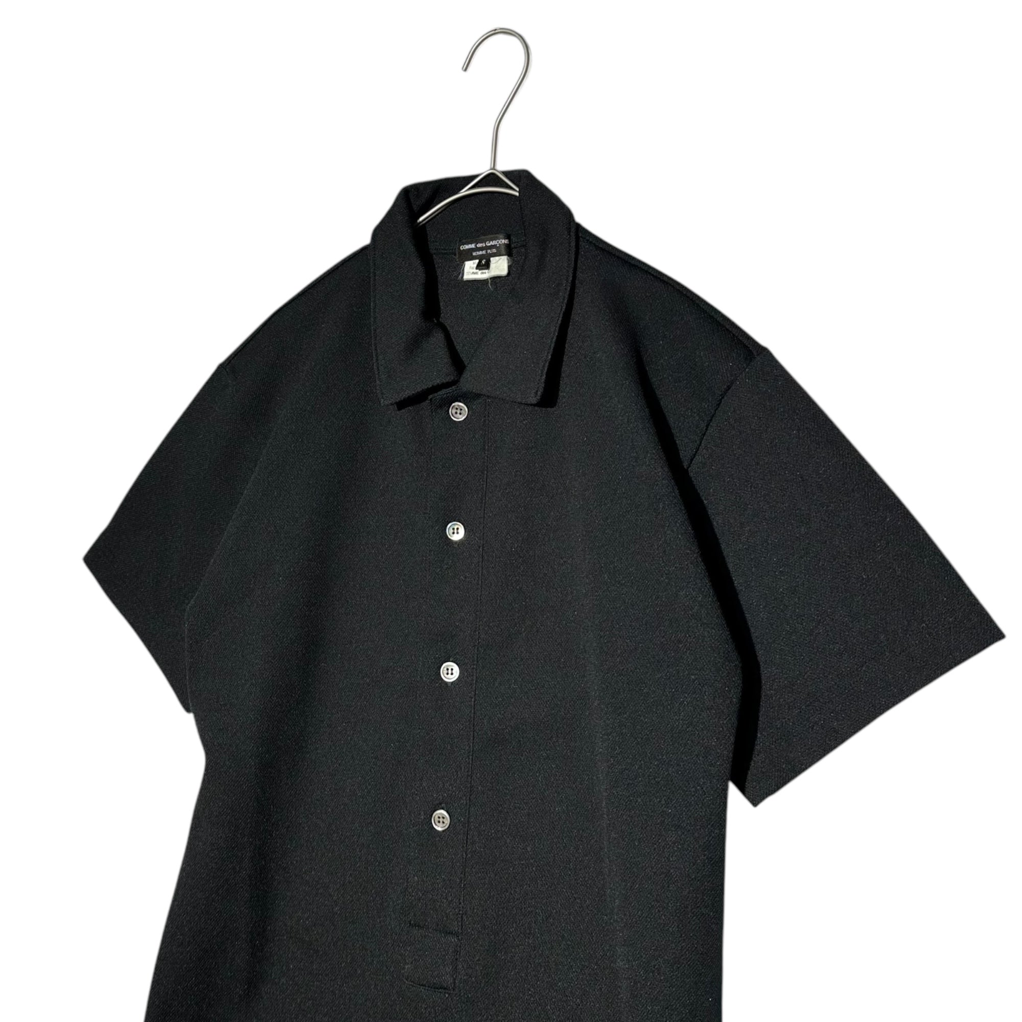 COMME des GARCONS HOMME PLUS(コムデギャルソンオムプリュス) 12SS Polyester Deer S/S Long Polo Shirt ポリエステル 鹿の子 半袖 ロング ポロ シャツ PI-T004 S ブラック AD2011 ワンピース