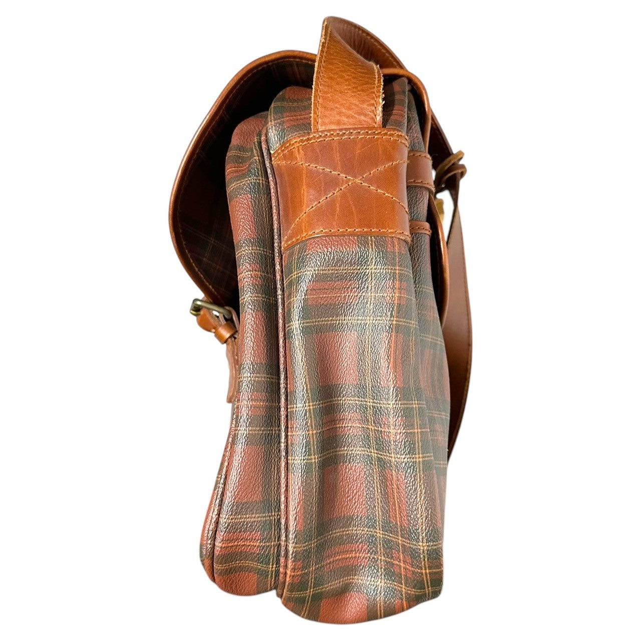 POLO RALPH LAUREN(ポロラルフローレン) 90’s Tartan Check Shoulder Bag タータン チェック ショルダー バッグ ブラウン×ブラウン クロスボディ メッセンジャー 90年代 ヴィンテージ 古着