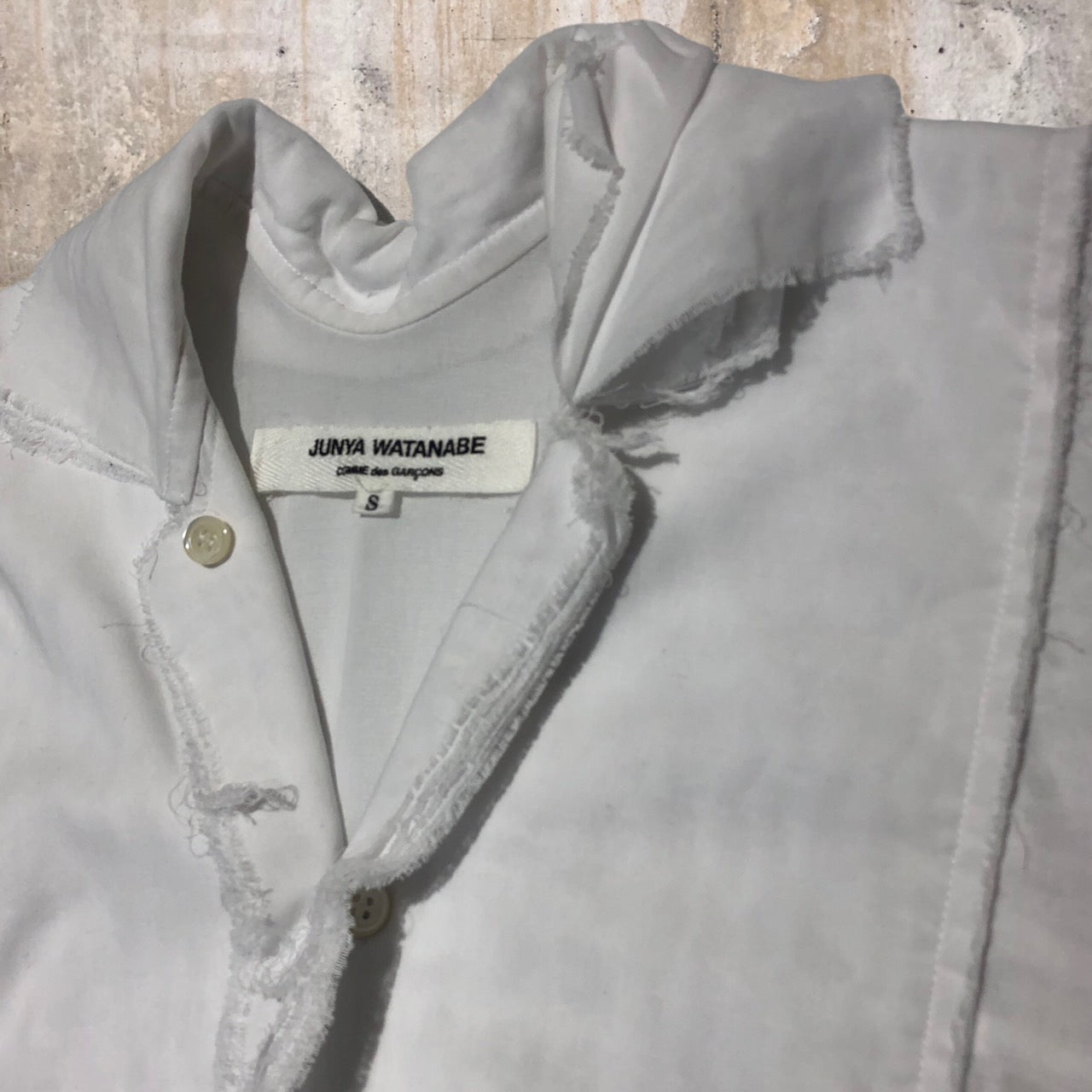 COMME des GARCONS JUNYA WATANABE(コムデギャルソンジュンヤワタナベ) switching layered short sleeve shirt/半袖シャツ JO-B090 S ホワイト AD2005