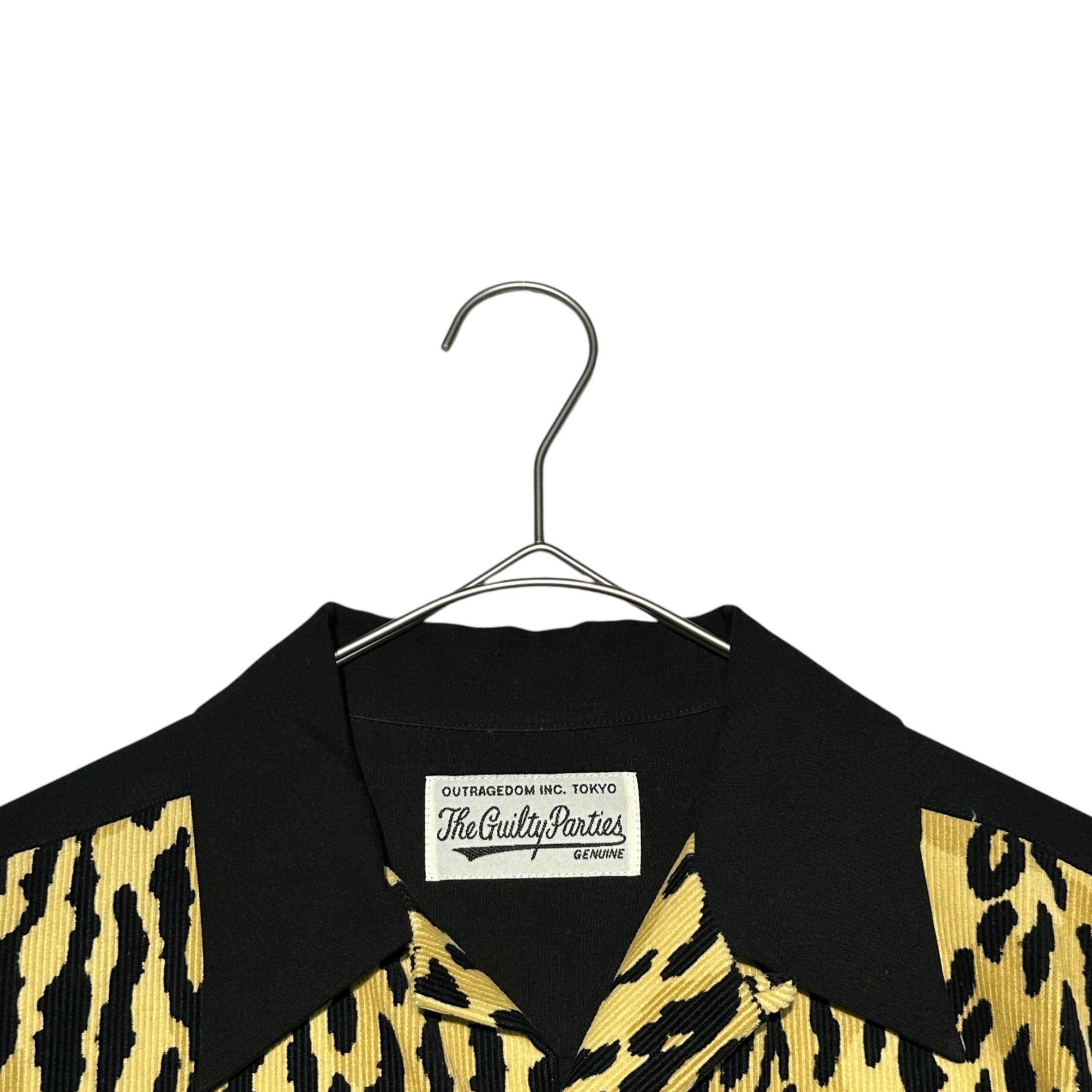 WACKO MARIA(ワコマリア) TWO-TONE 50'S SHIRT leopard switching ツートーン 50年代モチーフ シャツ レオパード 切替 S ブラック×ベージュ