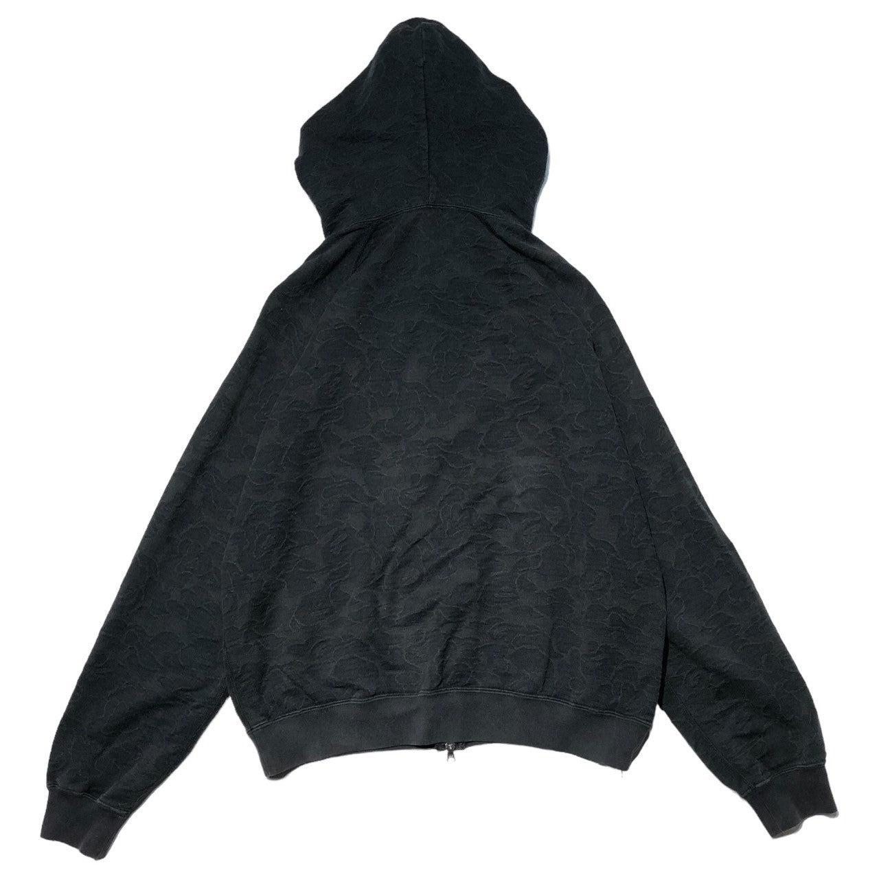 A BATHING APE(アベイシングエイプ) 00's Full zip camo jacquard hoodie フルジップ カモ ジャガード パーカー L ブラック Y2K