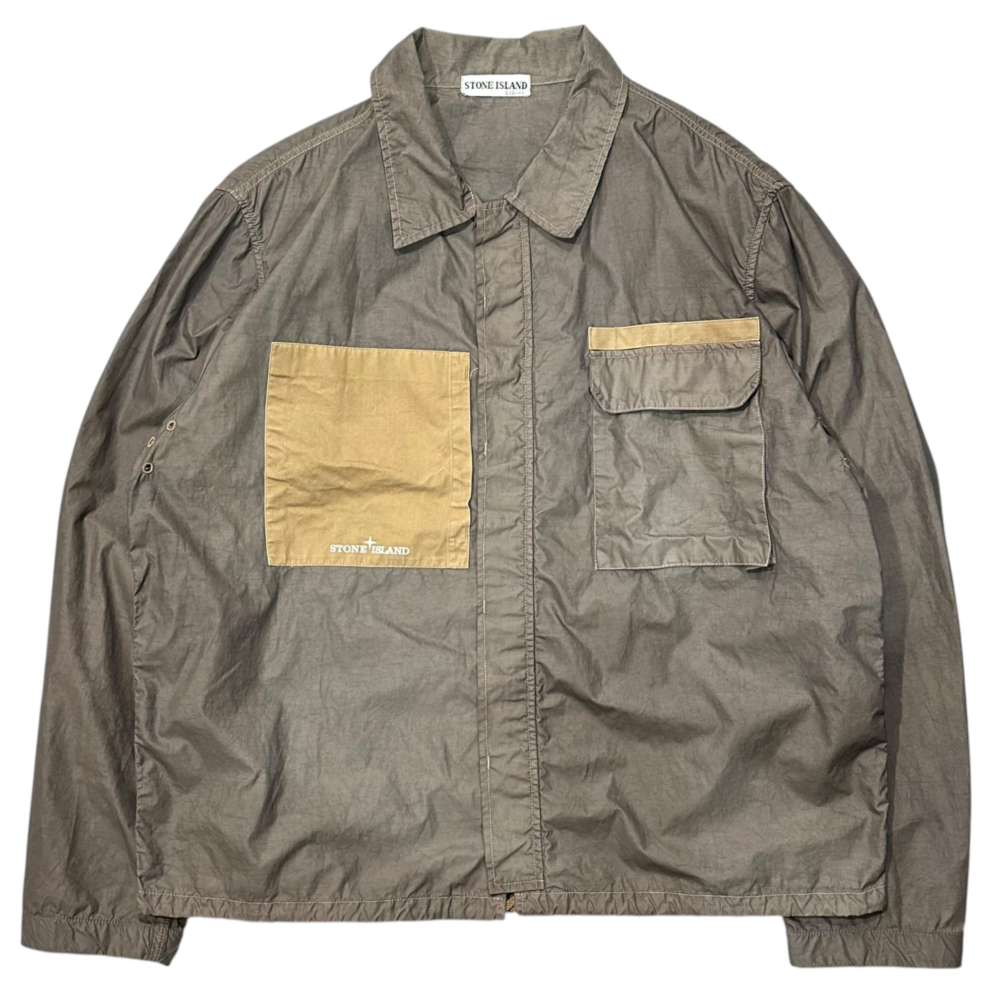 STONE ISLAND(ストーンアイランド) 02SS Cotton Nylon Tela Garment Dyed Military Jacket コットン ナイロン テラ ガーメントダイ ミリタリー ジャケット 3616M027 XL カーキ 00’s