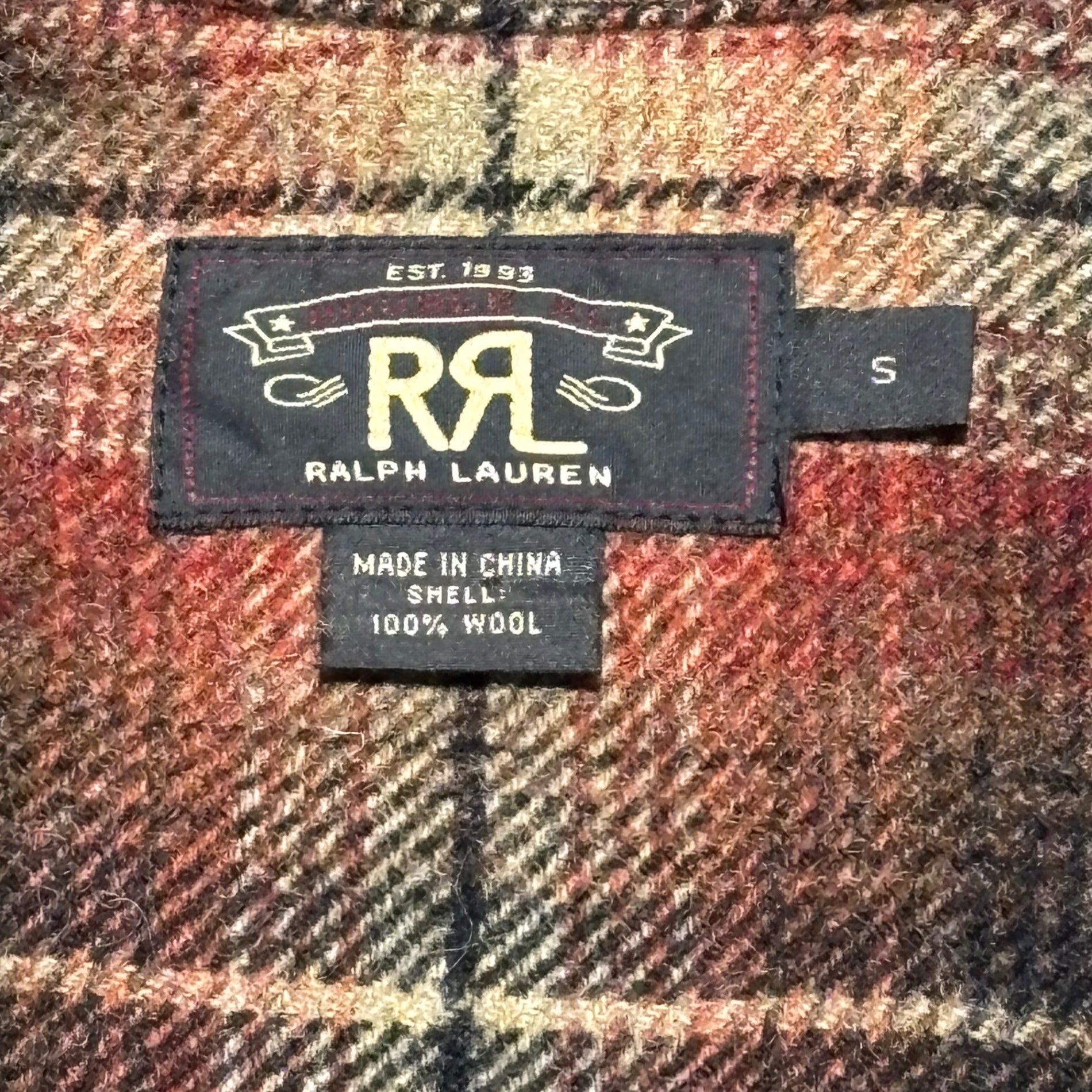 RRL(ダブルアールエル) Ombre Plaid Wool Hunting Jacket オンブレ プラッド ウール ハンティング ジャケット S レッド×ベージュ