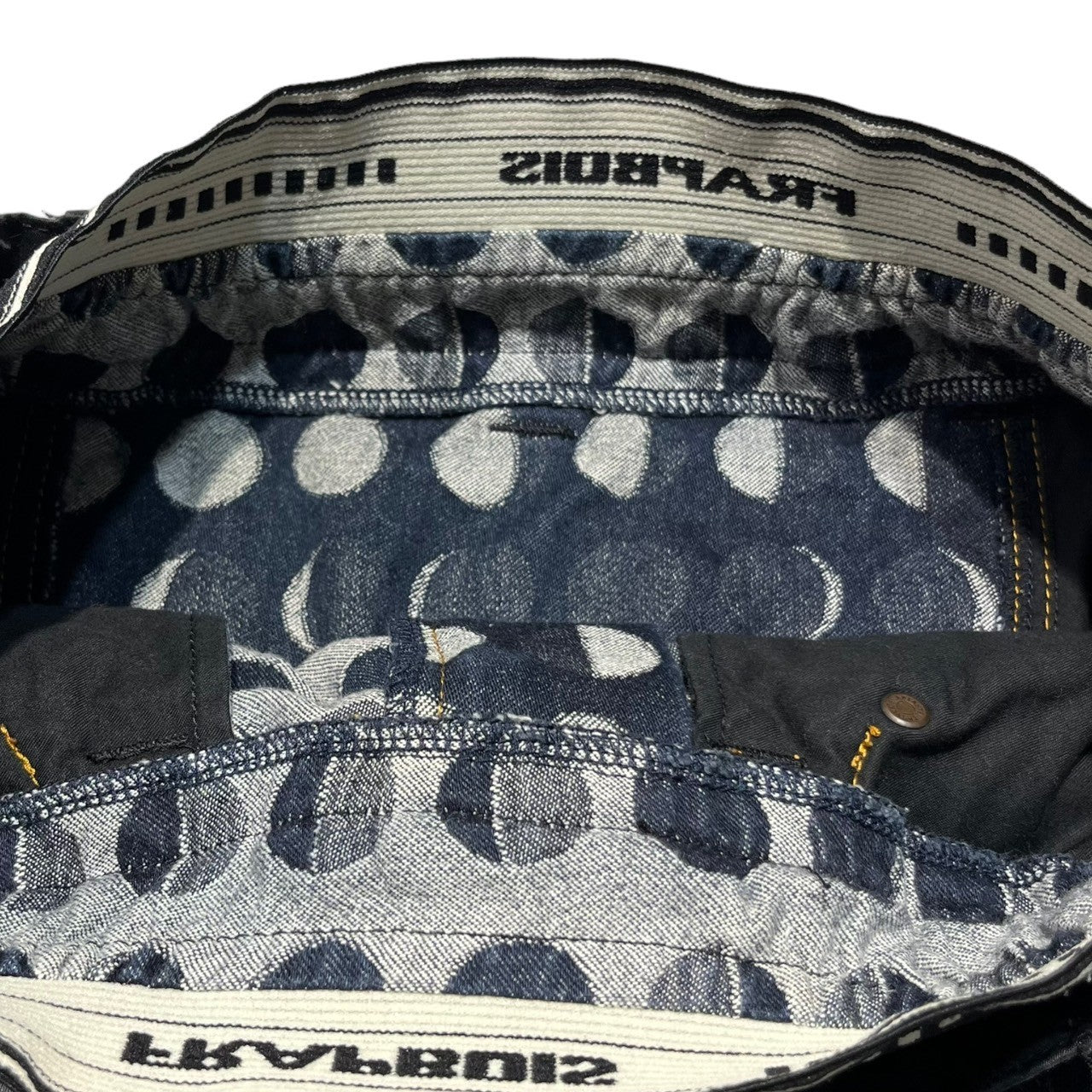 FRAPBOIS(フラボア) Dot sarouel balloon shorts ドット柄 サルエル バルーン ショーツ B1523RFP023 0 ブラック×インディゴ ショート ハーフ パンツ ダブルウエスト