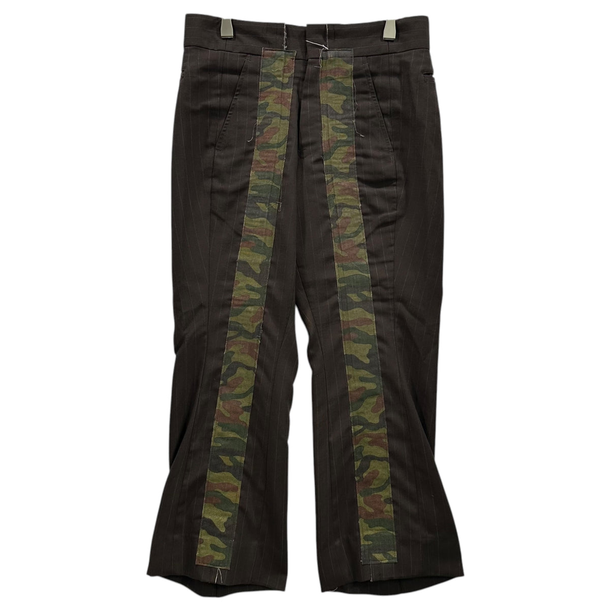 COMME des GARCONS(コムデギャルソン) 2000AW Redesigned Camouflage Tape-Striped Slacks 再構築 カモフラ テープ ストライプ スラックス GP-10001S S ブラウン×カーキ AD2000 00s アーカイブ