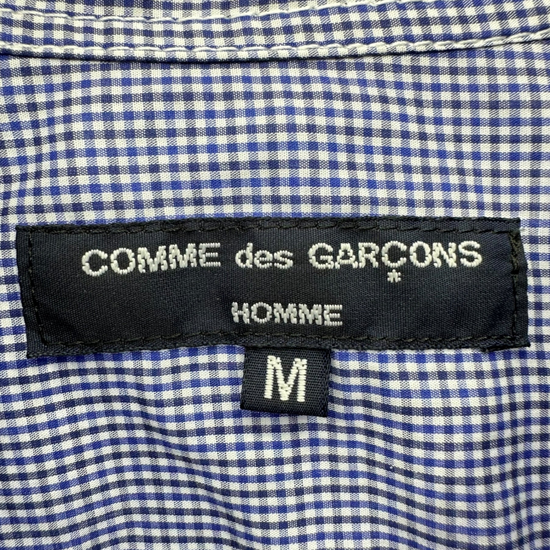COMME des GARCONS HOMME(コムデギャルソンオム) 20AW Different Fabric Switched Gingham Check L/S Shirt 異素材切替 ギンガム チェック 長袖 シャツ HF-B006 M ブルー×ネイビー パッチワーク AD2020