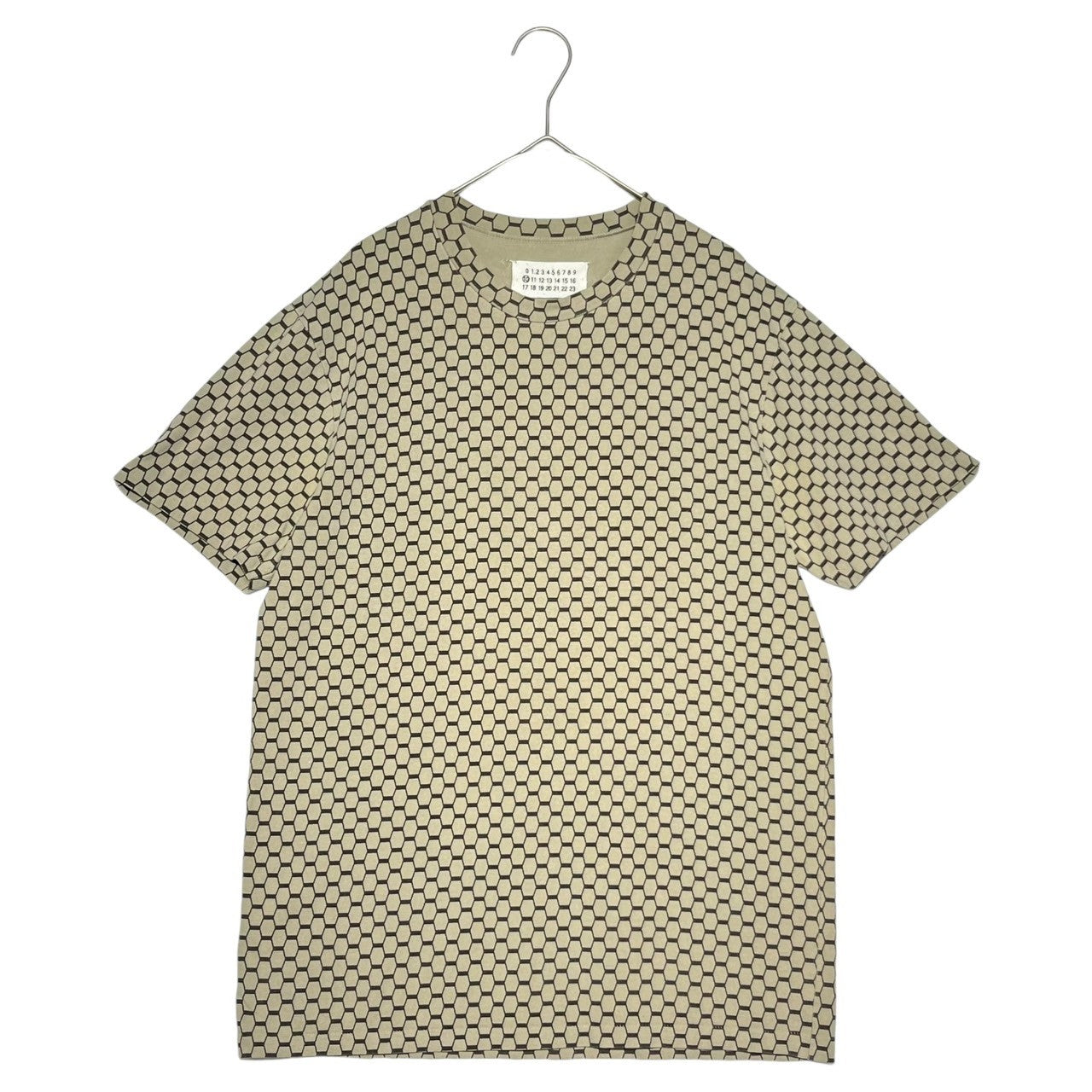 Maison Martin Margiela(メゾン マルタンマルジェラ) 02AW MISS DEANNA Honeycomb pattern S/S T-shirt 本人期 ミスディアナ ハニカム柄 半袖 Tシャツ M ベージュ アーカイブ