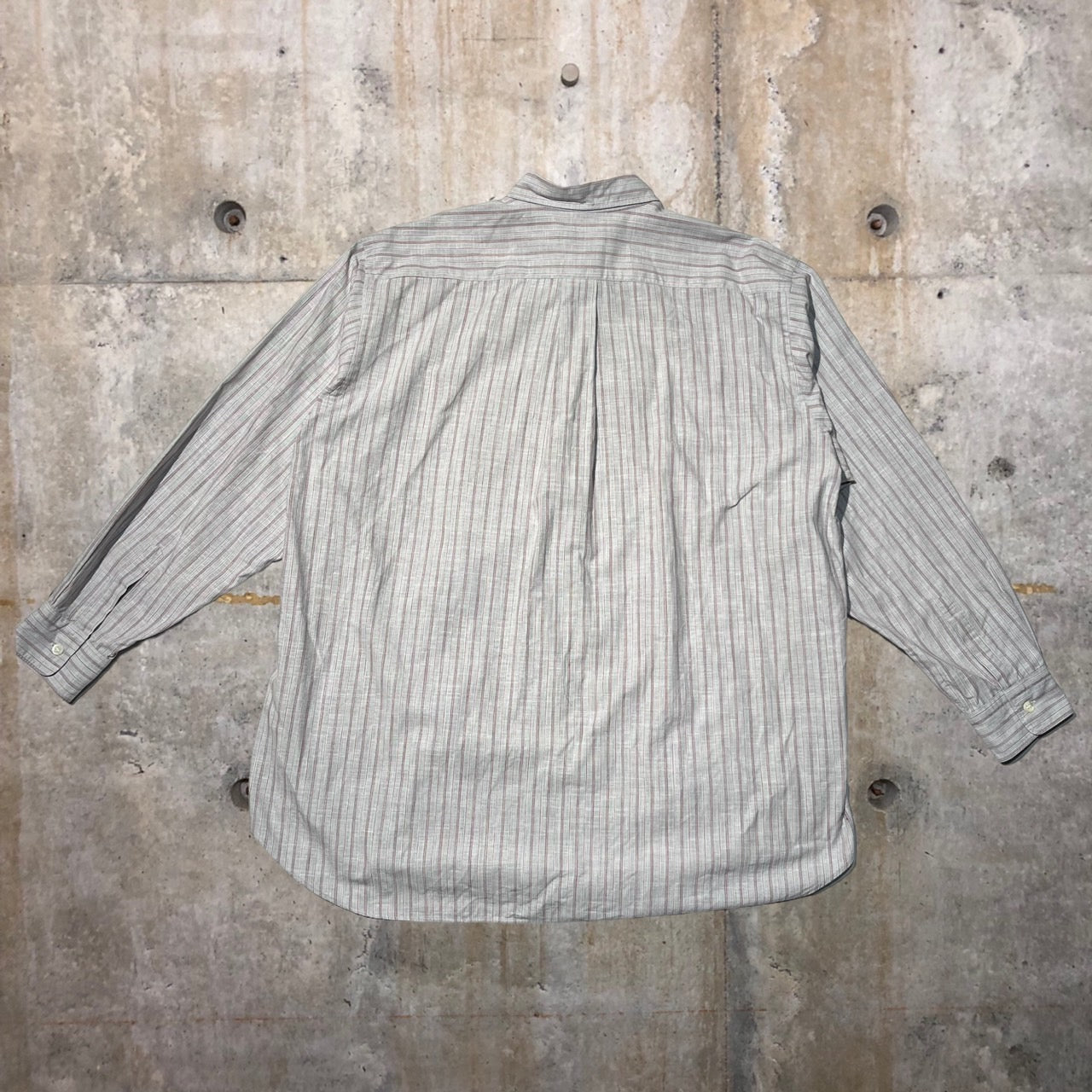 COMME des GARCONS HOMME(コムデギャルソンオム) 80~90'sコットンストライプシャツ 表記消え(XL程度) グレー 田中オム