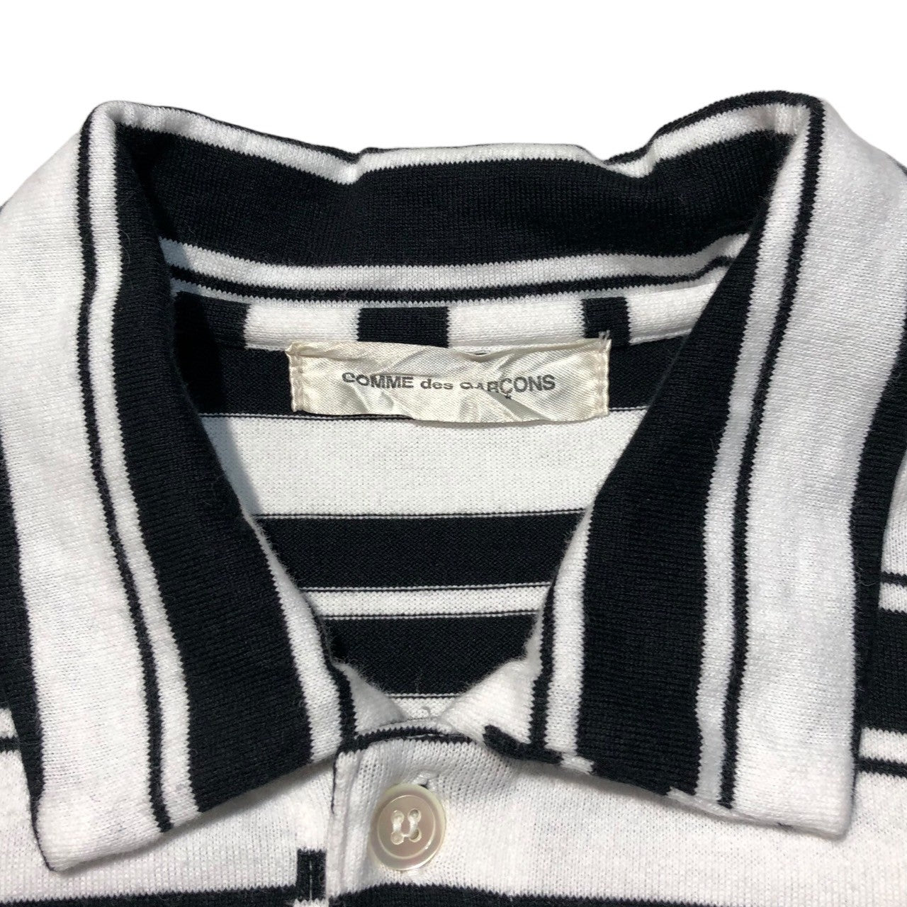 COMME des GARCONS(コムデギャルソン) 03SS border polo shirt ボーダー ポロシャツ GI-T049 表記無し(S程度) ホワイト×ブラック AD2002