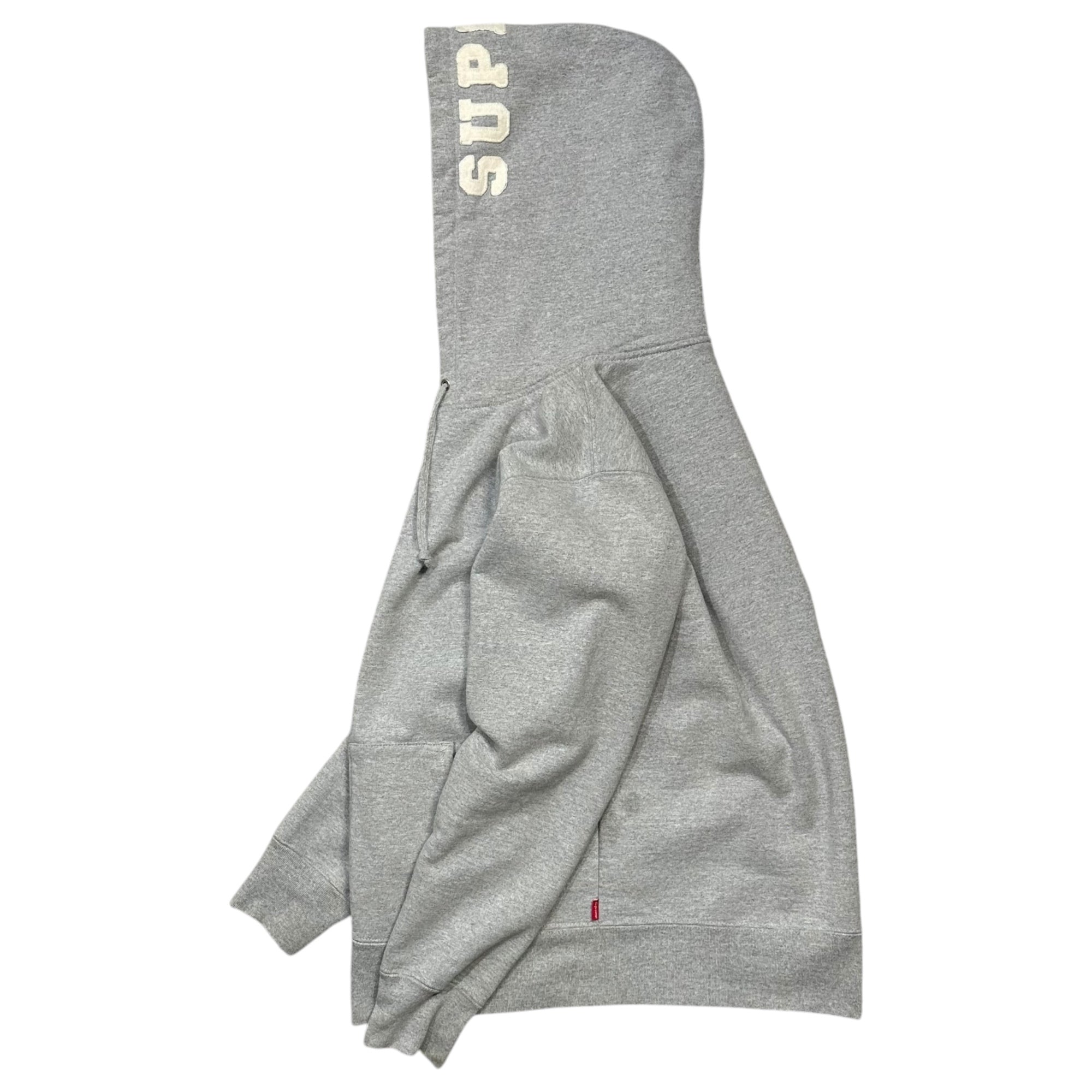 SUPREME(シュプリーム) 2015AW Felt Hooded Logo Zip Up Sweatshirt フェルト フーデッド ロゴ ジップアップ パーカー S ライトグレー