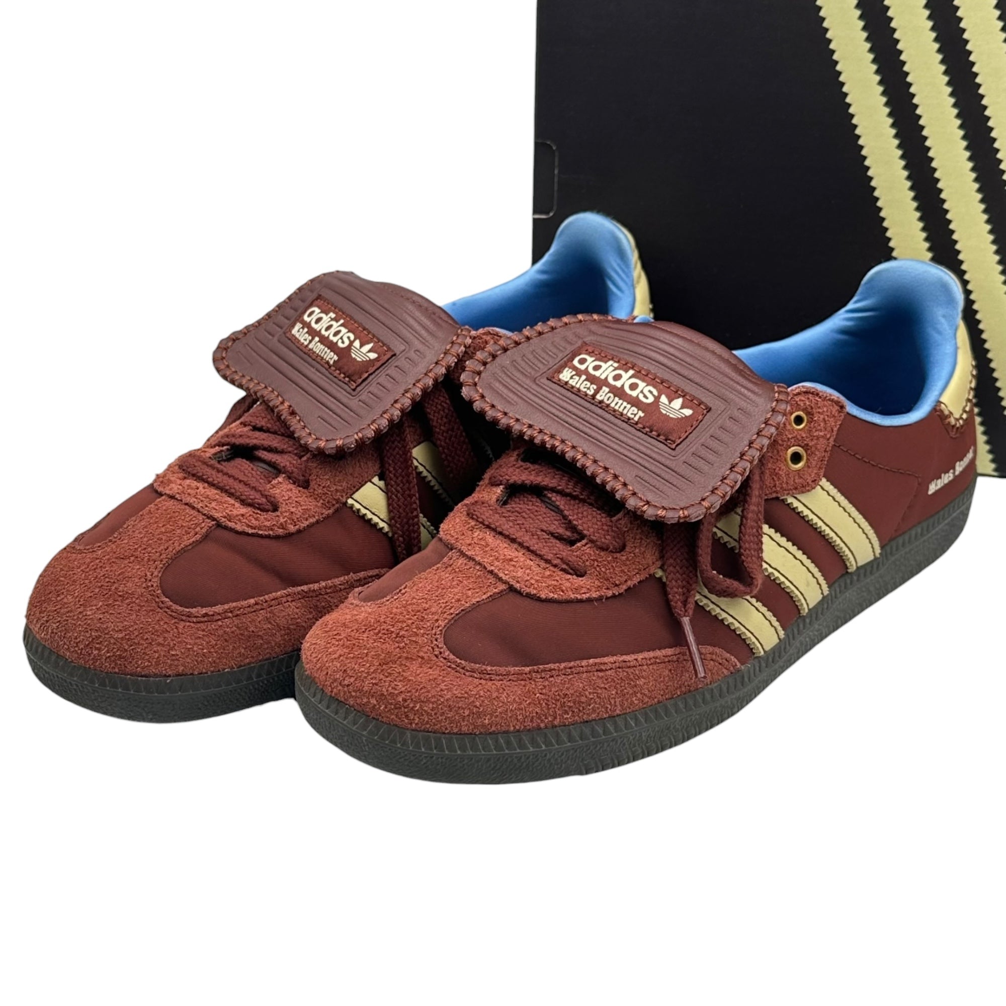 adidas×WALES BONNER(アディダス×ウェールズボナー) Samba Nylon Low "Fox Brown/Sandy Beige/Lucky Blue" サンバ ナイロン ロー IE0579 27.5cm ボルドー×ライトブルー ローカット スニーカー コラボ