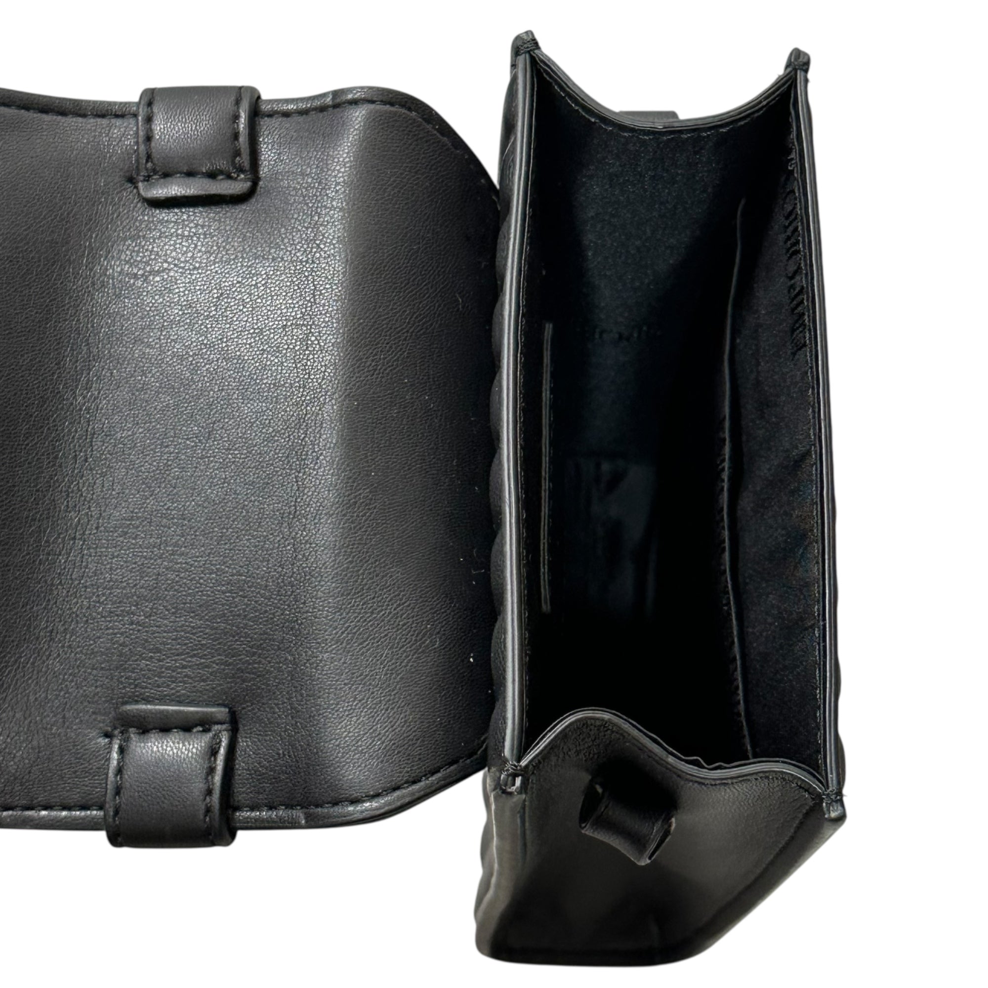 EMPORIO ARMANI(エンポリオアルマーニ) 2-way quilted shoulder pouch 2WAY キルティング ショルダー ポーチ バッグ ブラック イタリア製