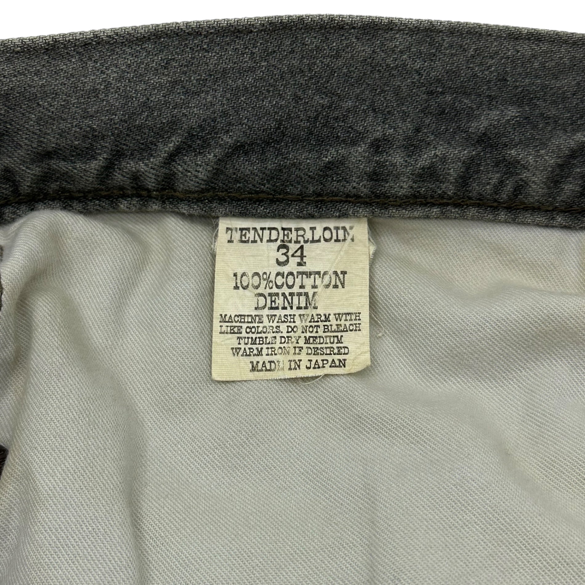 TENDERLOIN(テンダーロイン) Vintage Finish Cinchback Straight Black Denim Pants ヴィンテージ加工 シンチバック ストレート ブラックデニム パンツ 34 ブラック