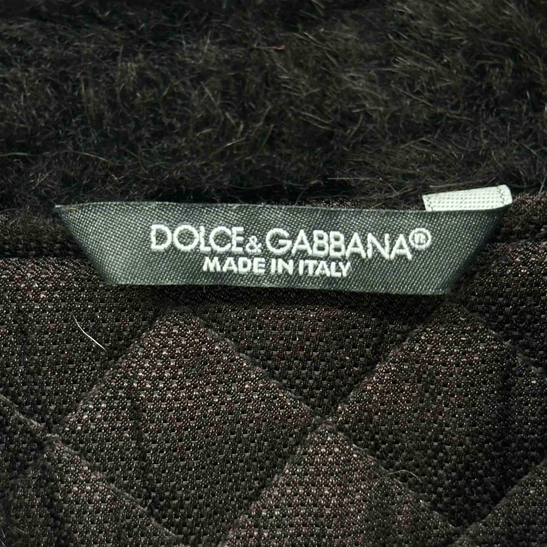 DOLCE&GABBANA(ドルチェ&ガッバーナドルガバ) Lambswool Quilted Corduroy Flight Jacket ラムファー キルティング コーデュロイ フライト ジャケット G9Z73T G8M86 48(M程度) ブラウン