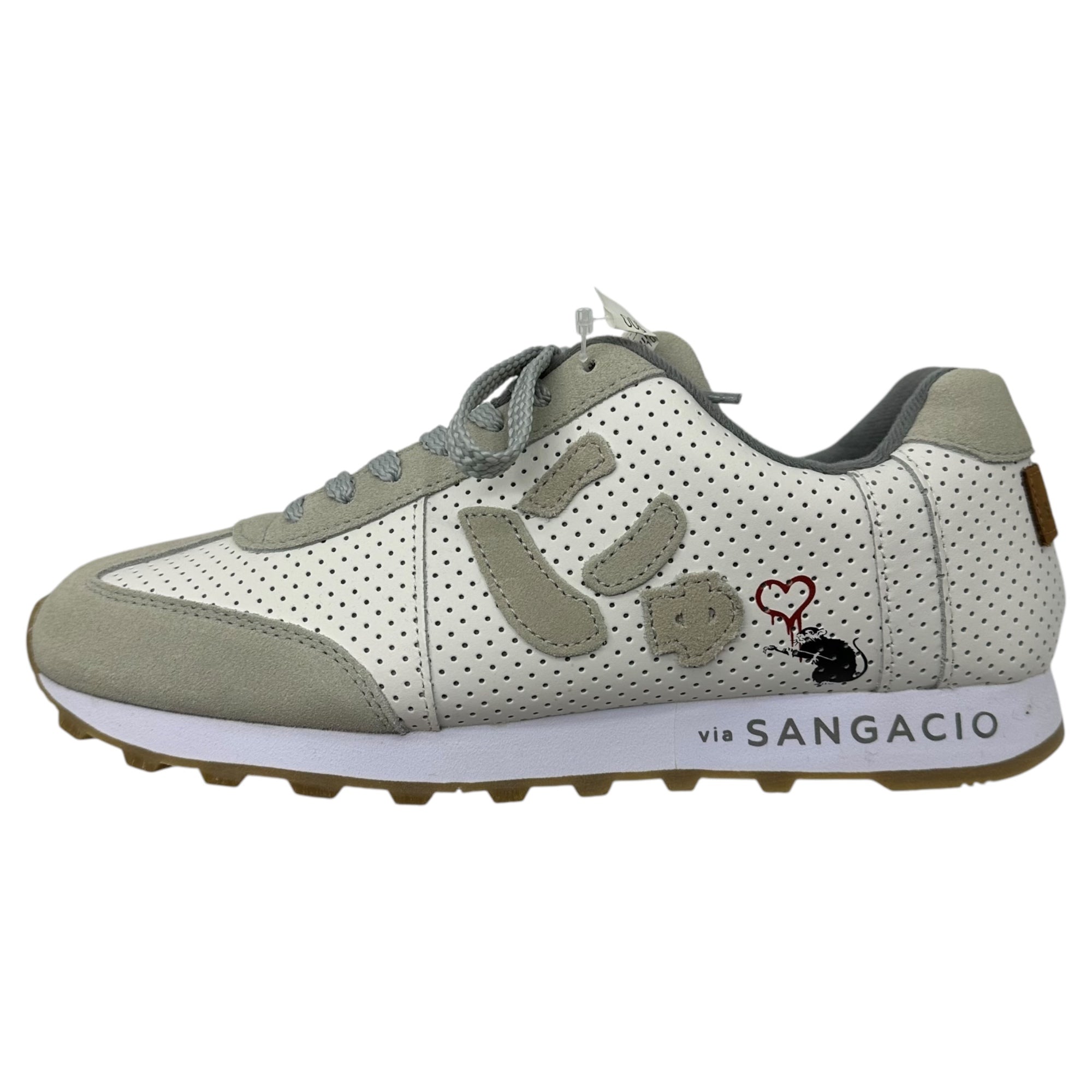 Sangacio(サンガッチョ) にゅ〜ず MOM BRANDALISED ブランダライズド 26.5cm ホワイト×グレー コラボ バンクシー ローカット スニーカー via SANGACIO ヴィア・サンガチオ