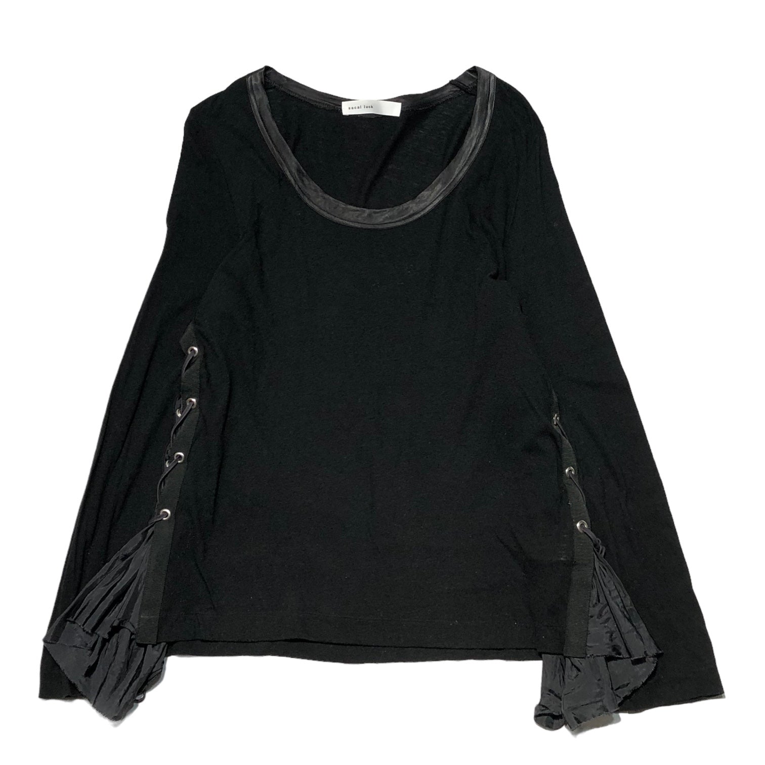 sacai luck(サカイラック) 12AW side lace up cut and sew サイドレースアップカットソー 12AWLU490 2(M) ブラック