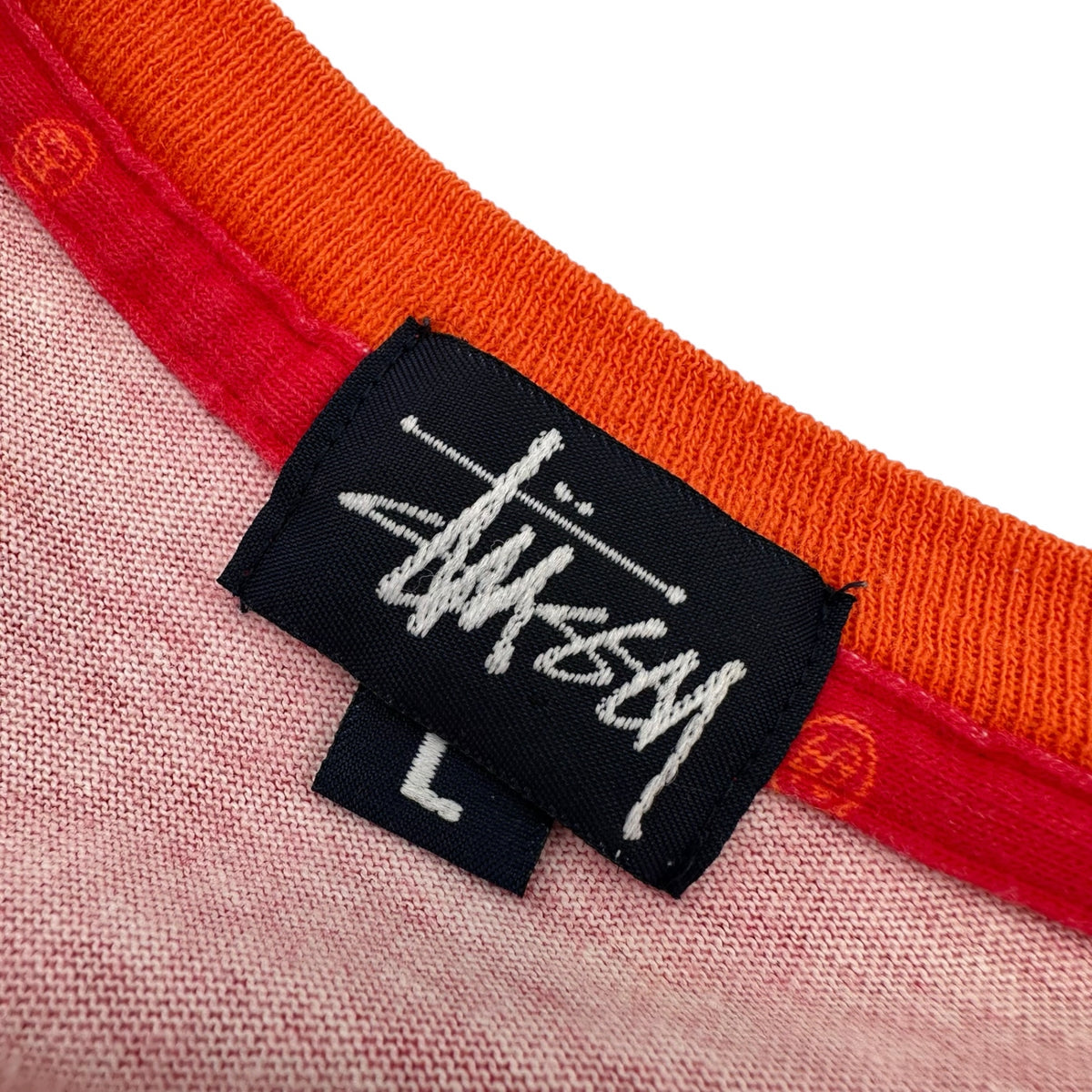 STUSSY(ステューシー) 1990's USA made Logo Pocket Tee ロゴ ポケット Tシャツ L レッド×オレンジ 90年代 OLD