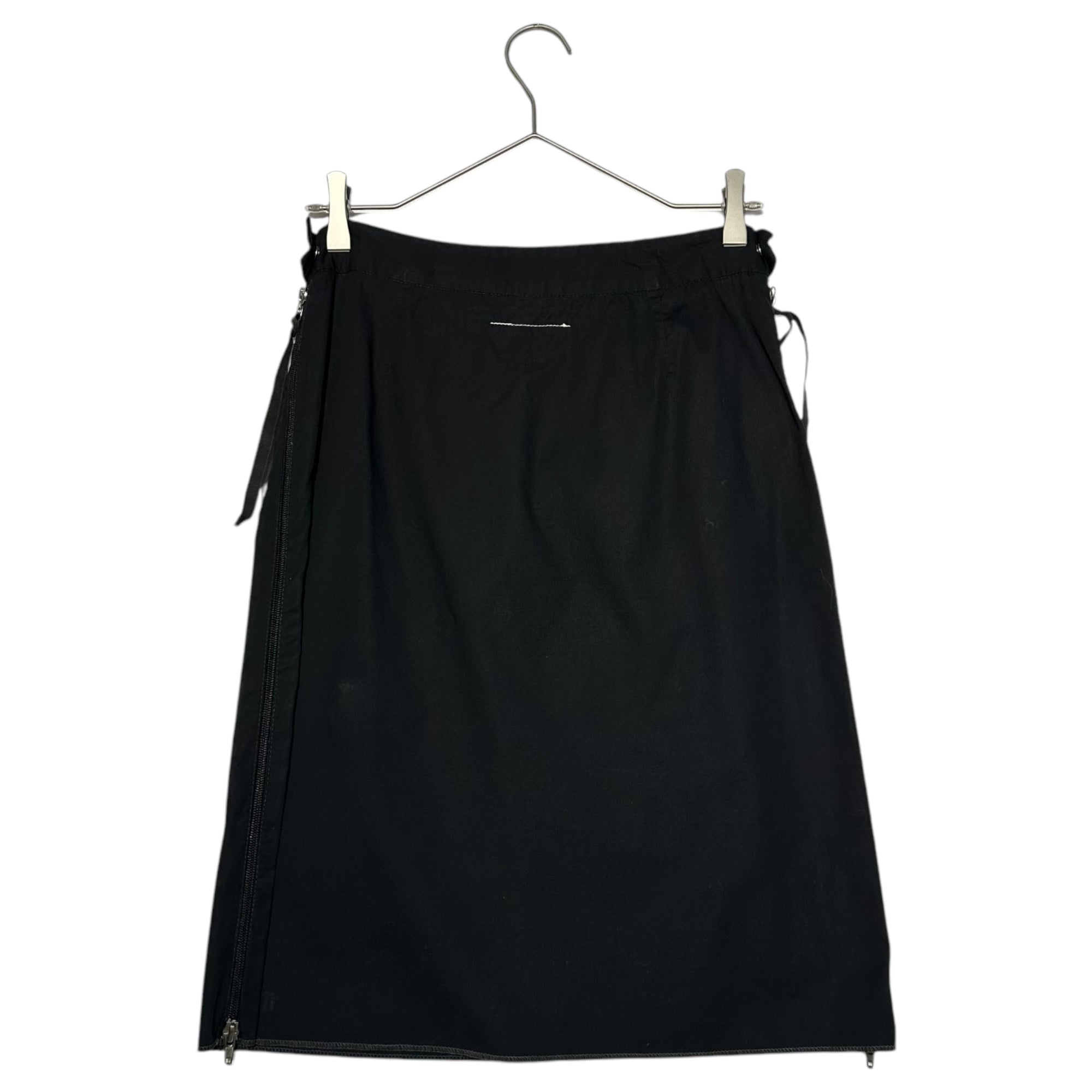 Maison Martin Margiela(メゾン マルタンマルジェラ) 01SS ⑥ Archive side-zip cotton knee-length skirt アーカイブ サイドジップ コットン ひざ丈 スカート 32 N045 38(M程度) ネイビー 00's 本人期 STANDARD ここのえ mm6