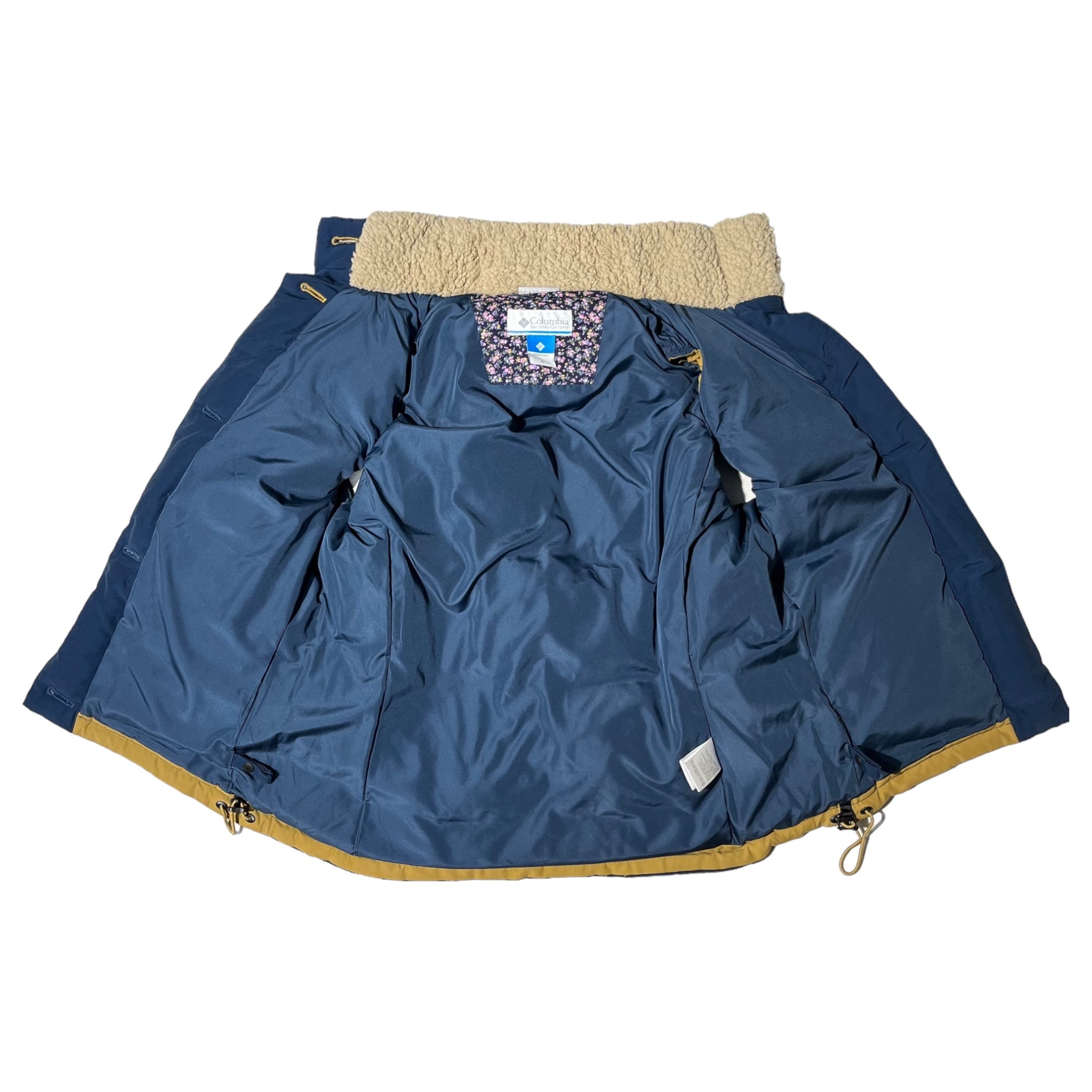 Columbia(コロンビア) BOA NECK DOWN VEST ボア ネック ダウンベスト M ネイビー×ブラウン