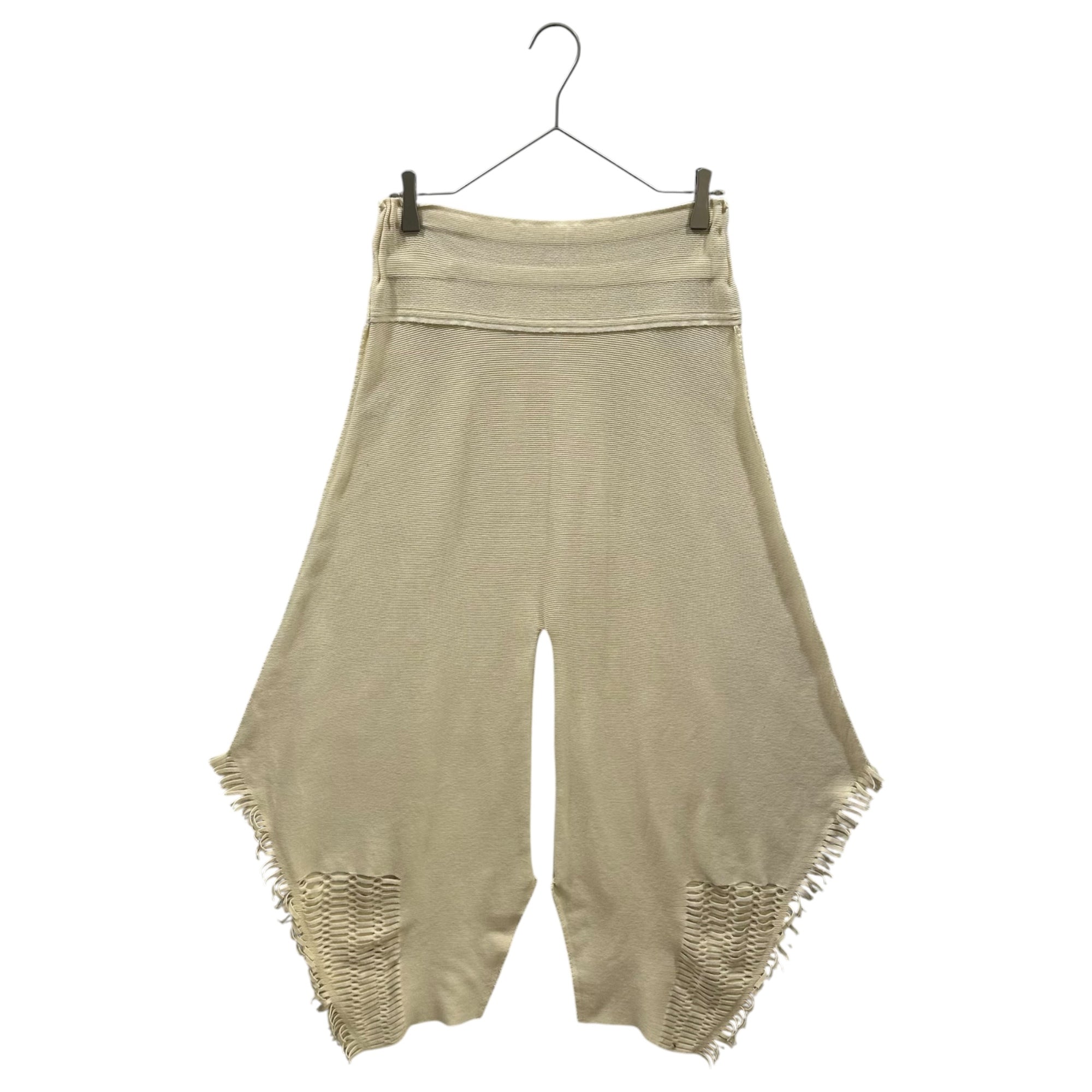 A-POC ISSEY MIYAKE(エーポック イッセイミヤケ) Horizontal-Ribbed Fringed Sarouel Pants 横リブ フリンジ サルエル パンツ IM21KF308 2(M程度) アイボリー 男性着用可能