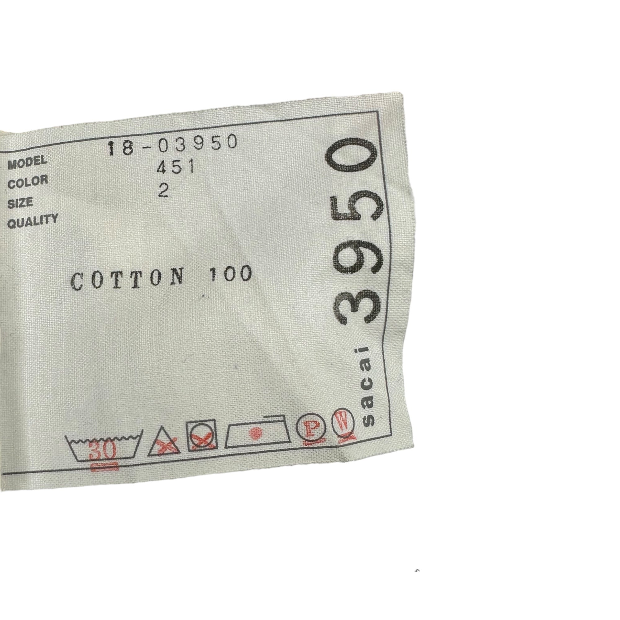 sacai(サカイ) 18AW Cut Off Docking Denim カットカフ 再構築 ドッキング デニム パンツ 18-03950 2(M程度) ライトインディゴ