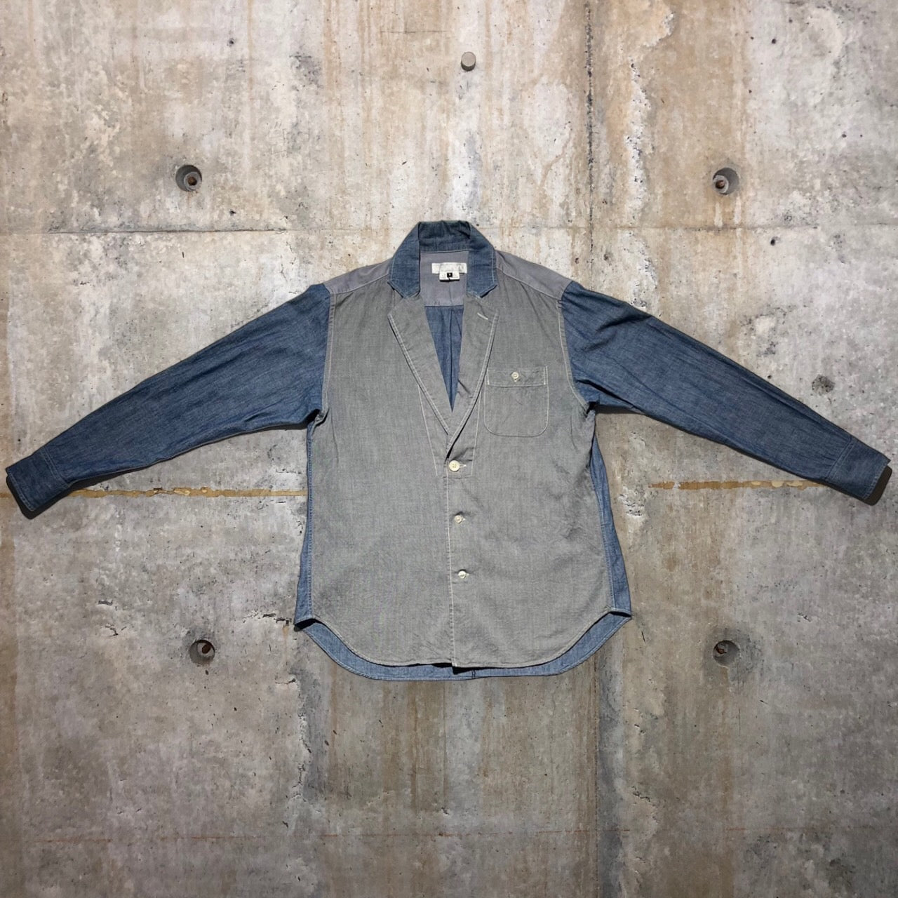 GANRYU COMME des GARCONS(ガンリュウコムデギャルソン) 14SS切替シャツジャケット EM-B009 S ブルー AD2013