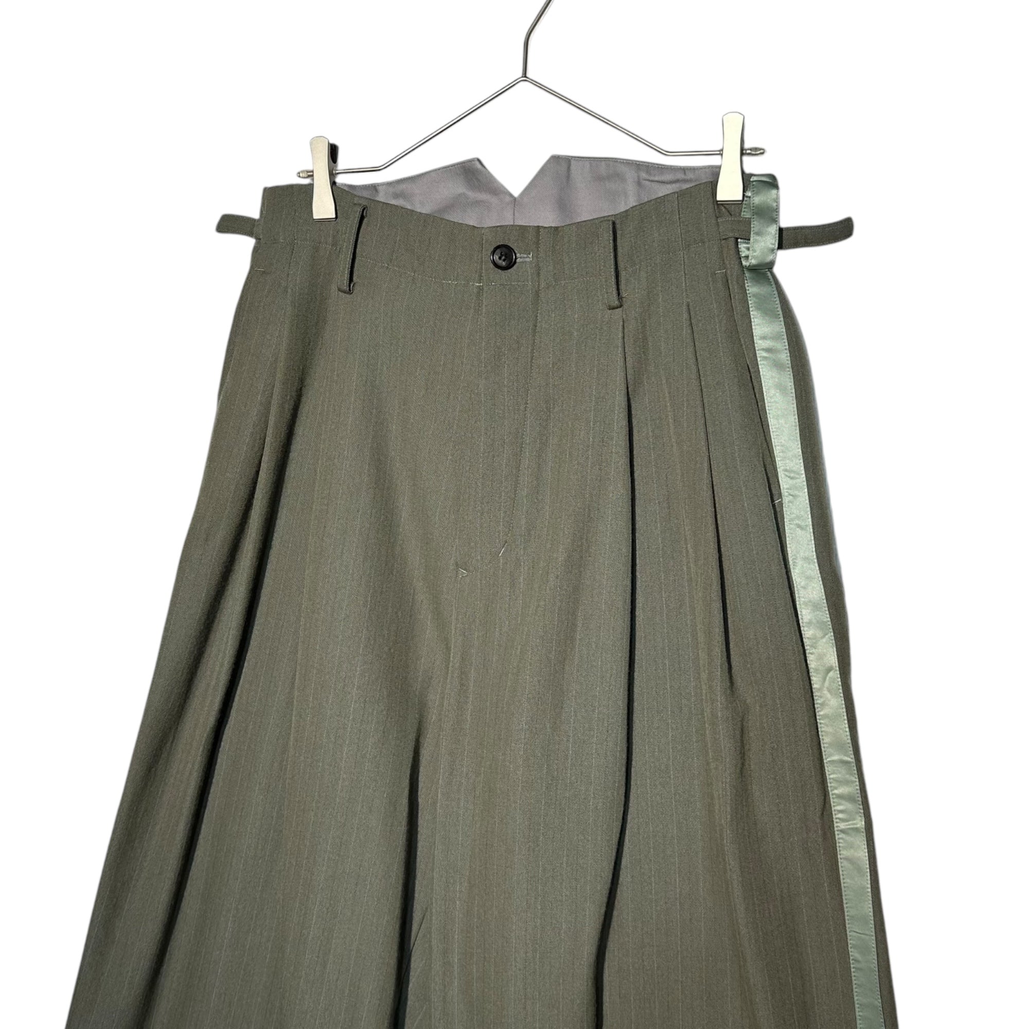 SOSHIOTSUKI(ソウシオオツキ) 22AW OVERSIZED DOUBLE SMOKING JACKET SET UP オーバーサイズ ダブル スモーキング ジャケット セットアップ S22AW05JKT / S22AW09PT JKT:44/PTS:46 グレー×グリーン スラックス 上下