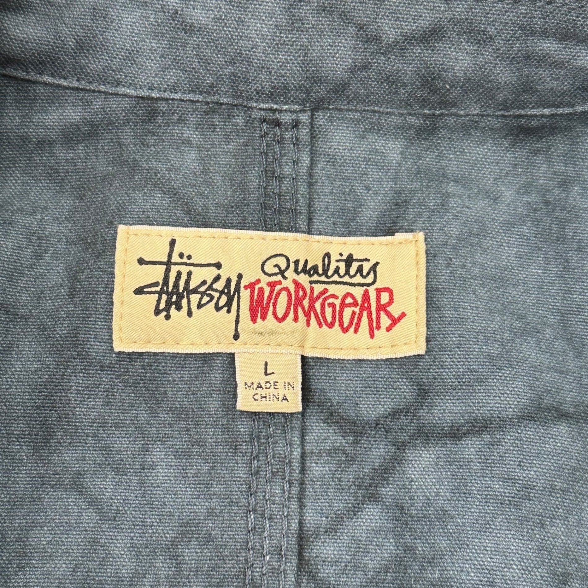 STUSSY(ステューシー) CANVAS DOUBLE BREASTED JACKET キャンバス ダブルブレスト ジャケット L ネイビー タイダイ WORKGEAR ワーク