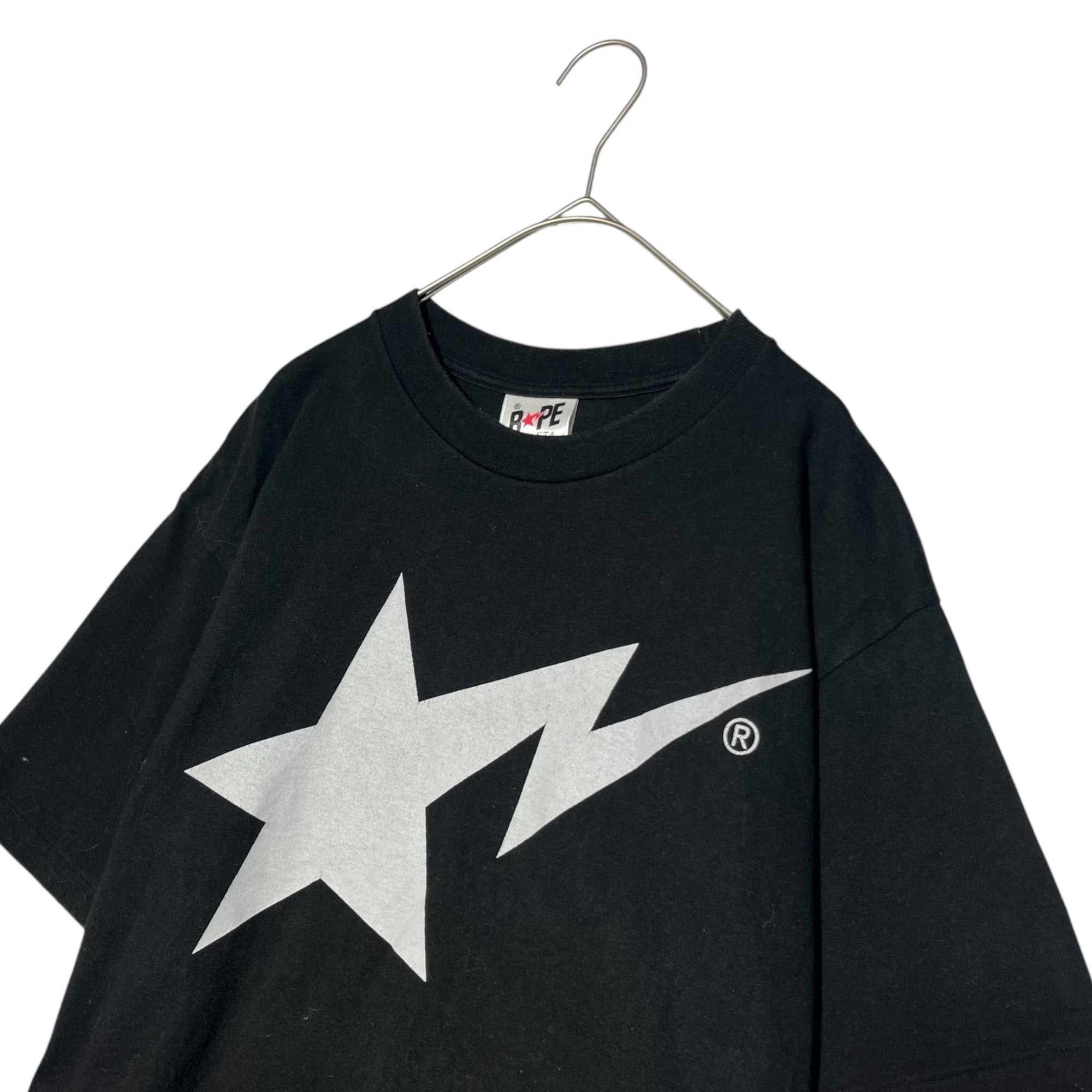 BAPE A BATHING APE(ベイプ ア ベイシング エイプ) 90~00's Initial BAPE STA print T-shirt 初期 BAPE STA プリント Tシャツ L ブラック