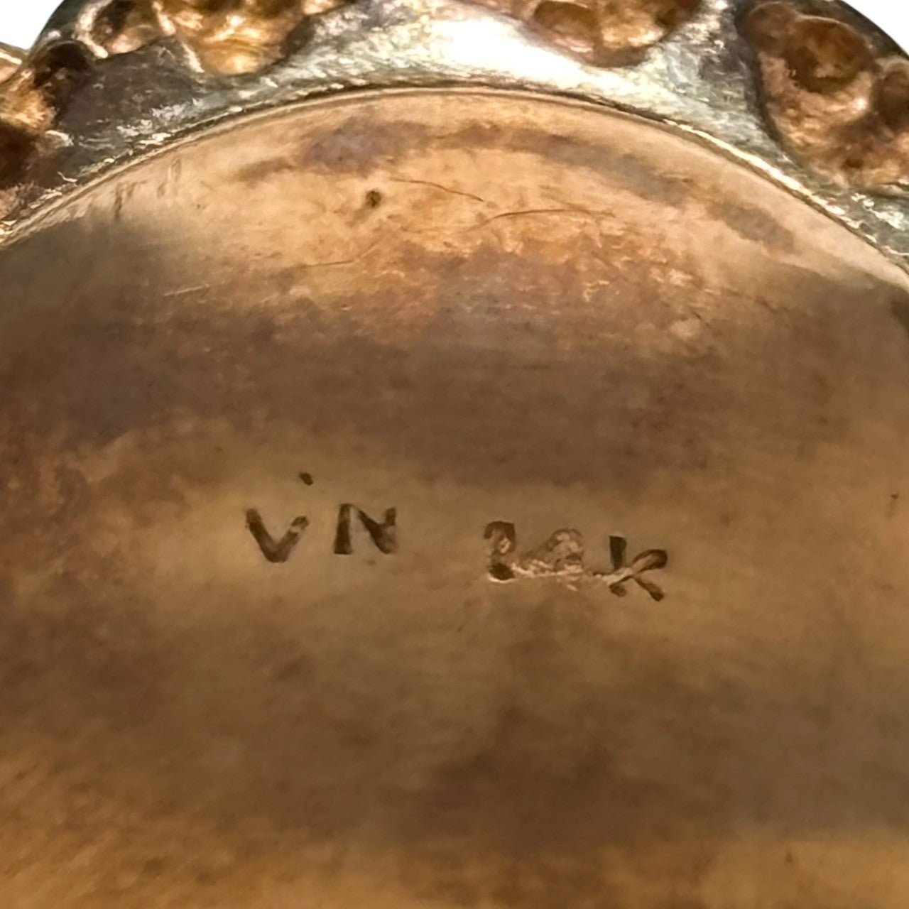 VINTAGE(ヴィンテージ) 90's 14K Nugget Ring ナゲット リング 17号 ゴールド VN刻印 90年代 指輪 カレッジ 重さ:11.5g