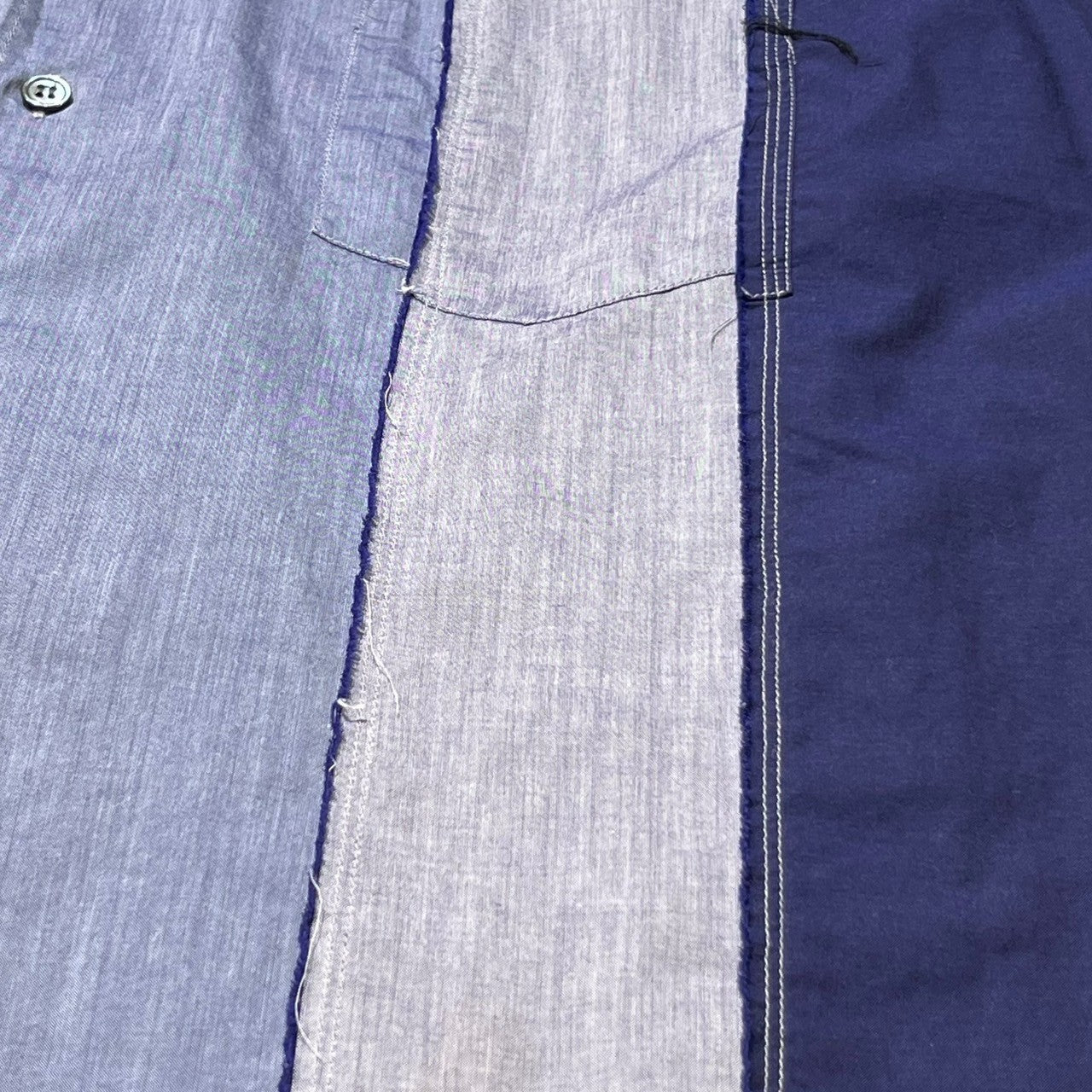 COMME des GARCONS SHIRT(コムデギャルソンシャツ) reconstructed ove rshirt 再構築 長袖 シャツ S17035 L ネイビー×スカイブルー フランス製