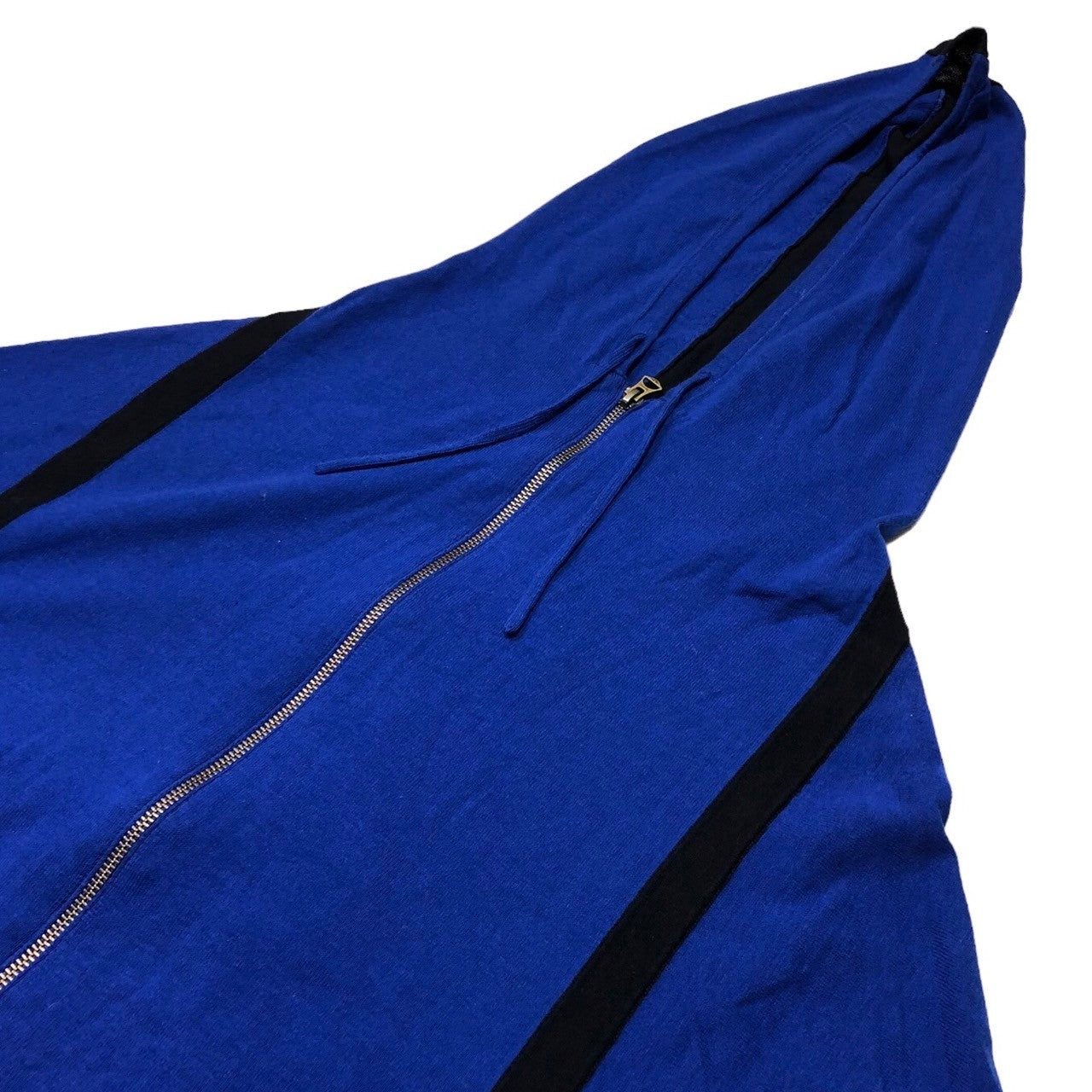 MARITHE FRANCOIS GIRBAUD(マリテフランソワジルボー) 00's Momonga hoodie モモンガ ジップ パーカー ドルマン ワイド F5-8317 S ブルー×ブラック Y2K