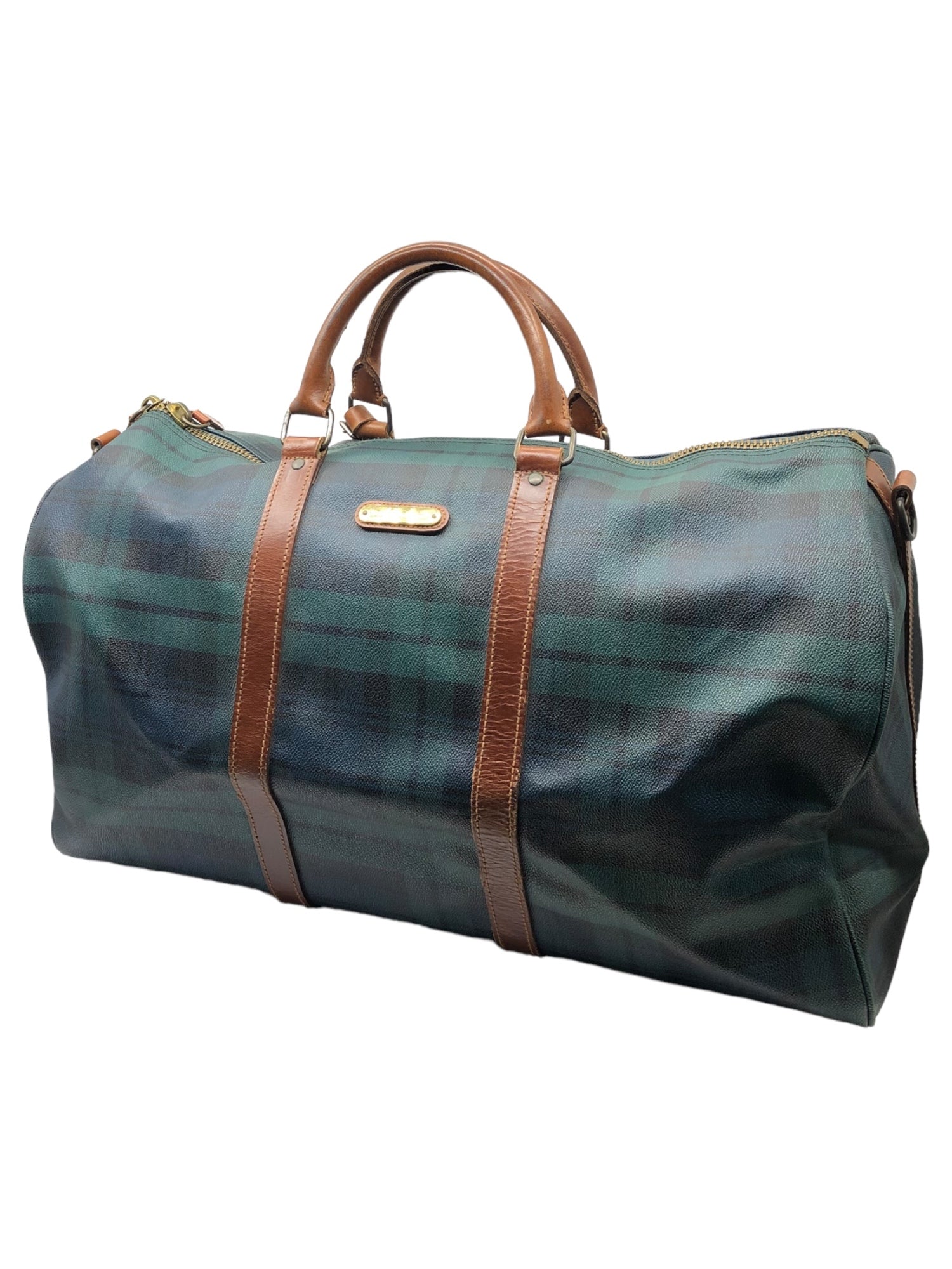 POLO RALPH LAUREN(ポロラルフローレン) 90'sチェック柄ボストンバッグ グルーン