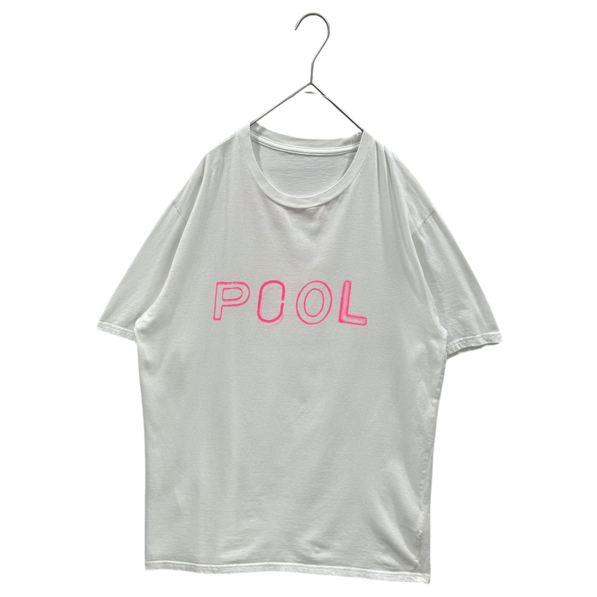 THE POOL AOYMA (ザプールアオヤマ) Neon logo Graphic print s/s T-shirt ネオン ロゴ グラフィック プリント 半袖 Tシャツ L ホワイト×ピンク